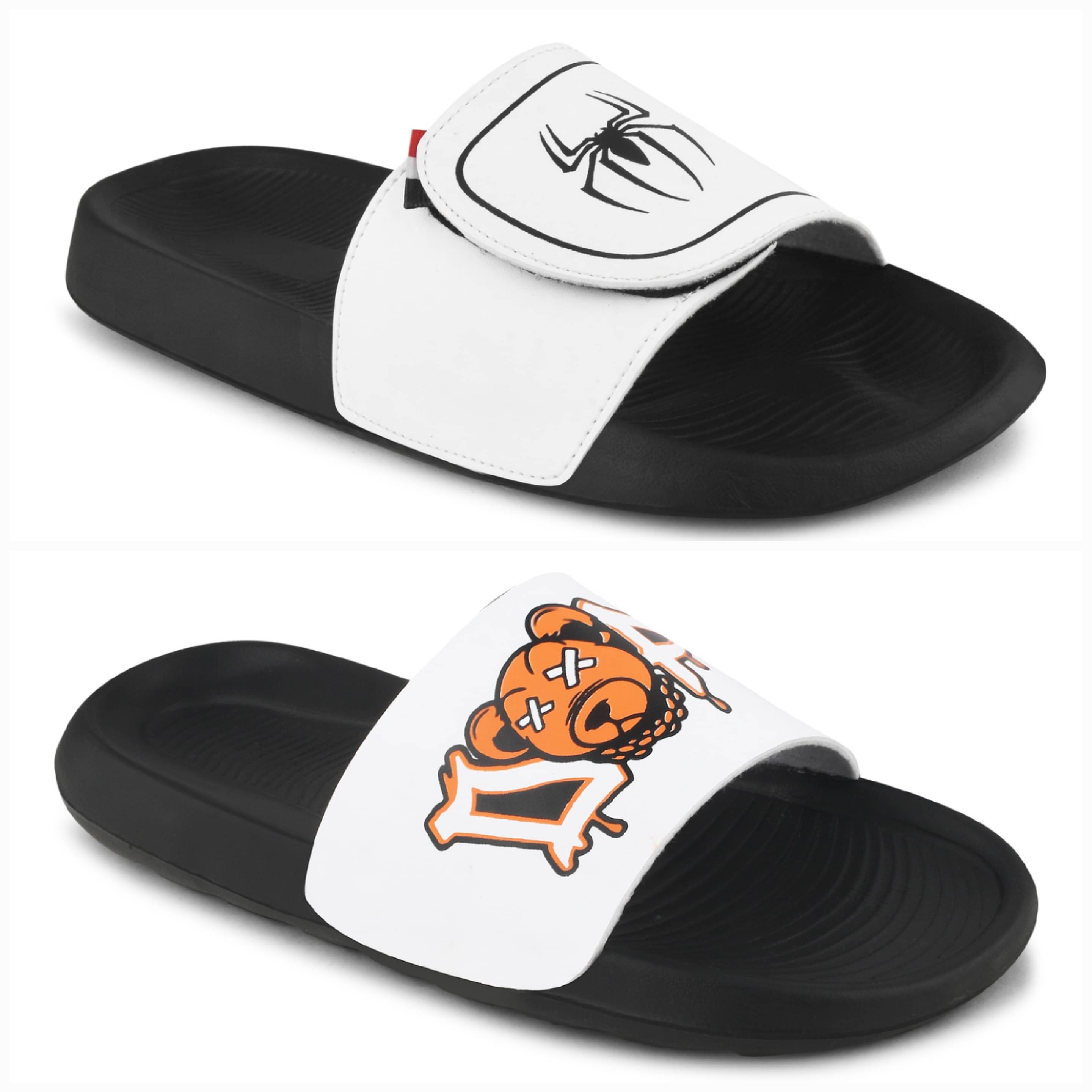     			Q tick White Men's Slide Flip Flop