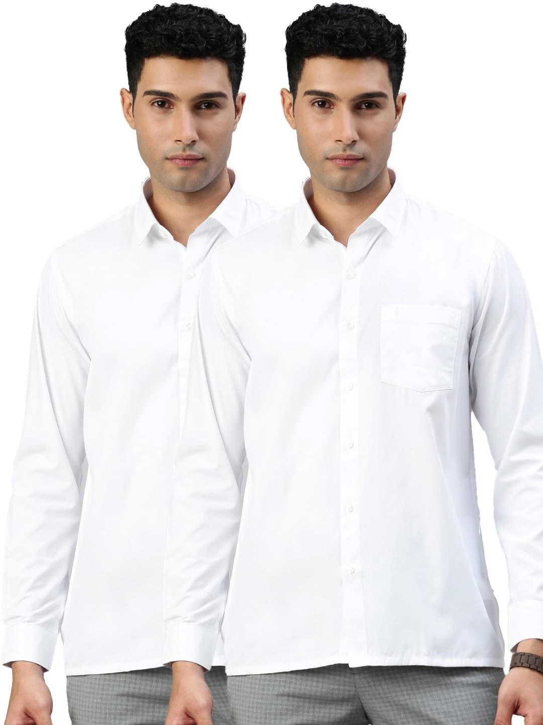 Ramraj cotton Cotton Blend Regular Fit Full Sleeves Men's Formal Shirt - White ( Pack of 2 ) Ramraj cotton Cotton Blend Regular Fit Full Sleeves Men's Formal Shirt - White ( Pack of 2 )