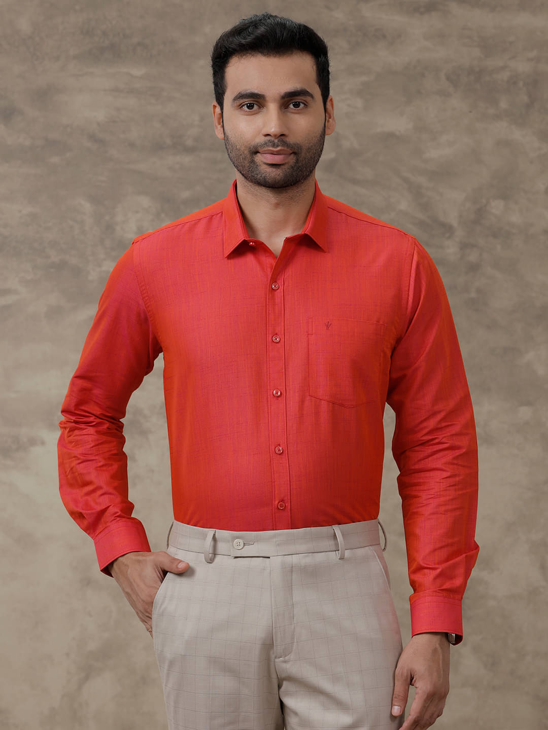 Ramraj cotton Cotton Blend Regular Fit Solids Full Sleeves Men's Casual Shirt - Red ( Pack of 1 ) Ramraj cotton Cotton Blend Regular Fit Solids Full Sleeves Men's Casual Shirt - Red ( Pack of 1 )