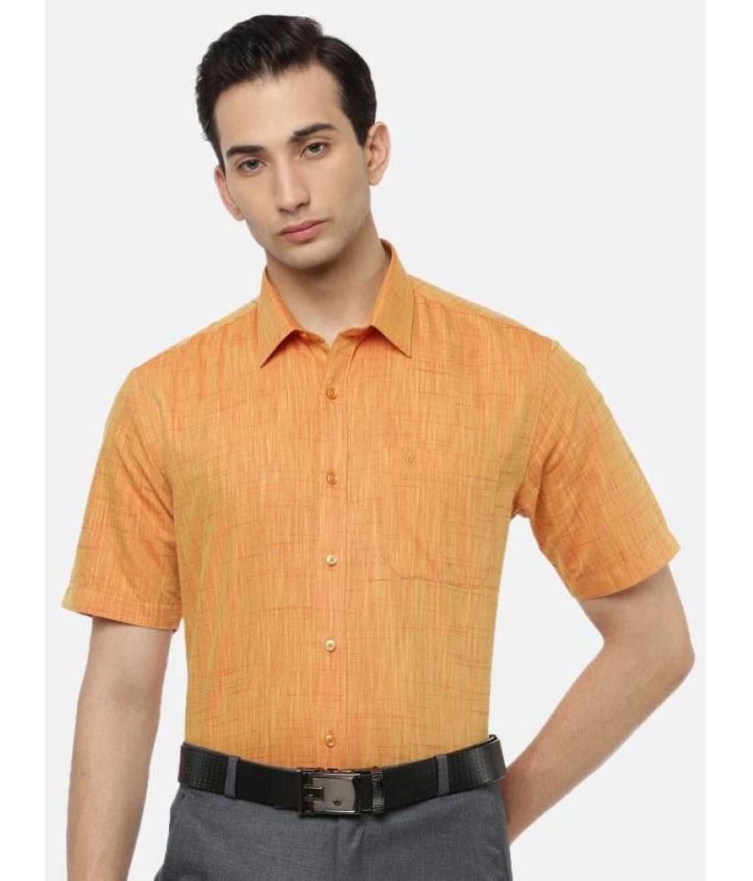 Ramraj cotton Cotton Blend Regular Fit Self Design Half Sleeves Men's Casual Shirt - Orange ( Pack of 1 ) Ramraj cotton Cotton Blend Regular Fit Self Design Half Sleeves Men's Casual Shirt - Orange ( Pack of 1 )