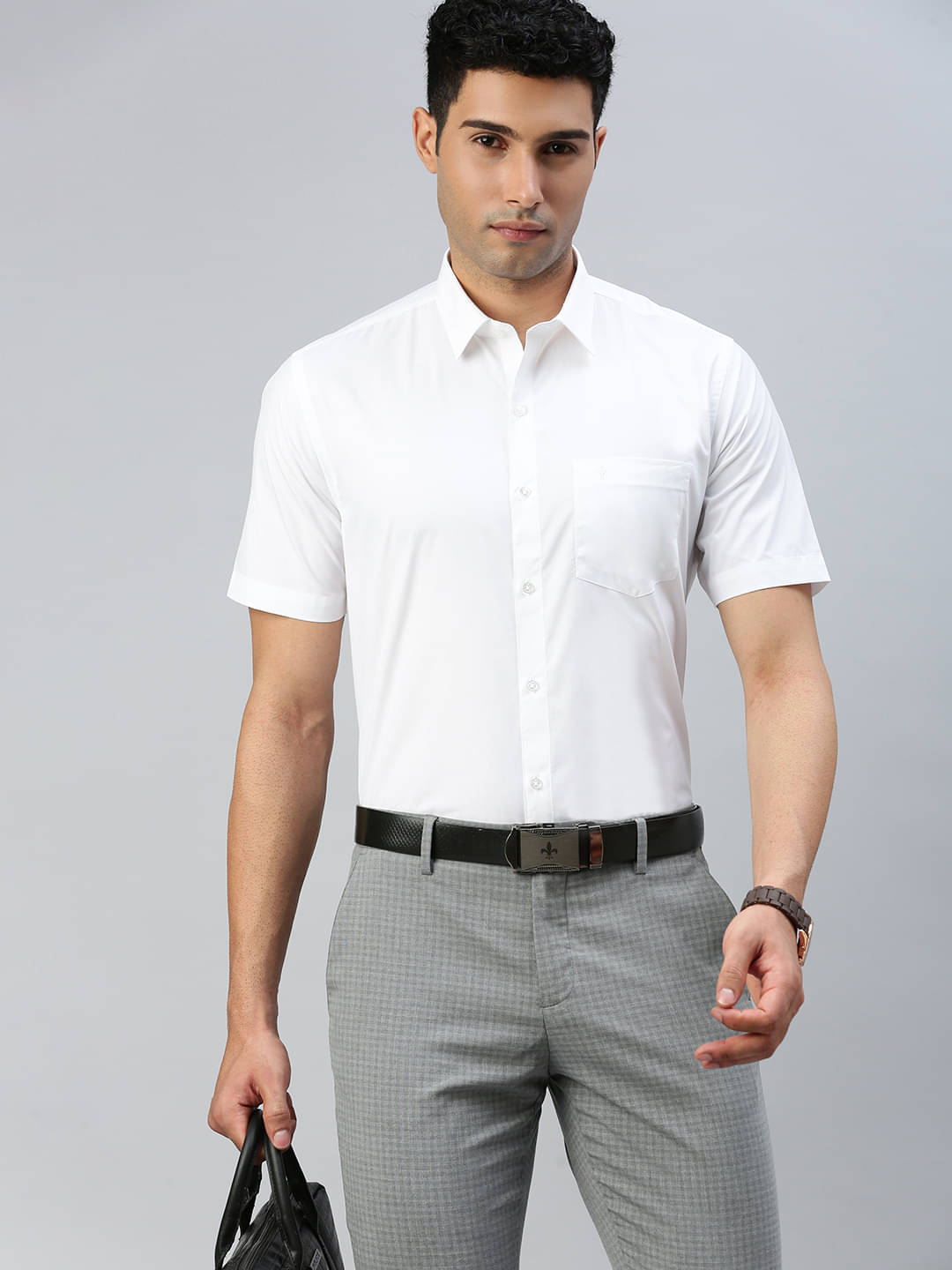 Ramraj cotton Cotton Blend Regular Fit Half Sleeves Men's Formal Shirt - White ( Pack of 1 ) Ramraj cotton Cotton Blend Regular Fit Half Sleeves Men's Formal Shirt - White ( Pack of 1 )