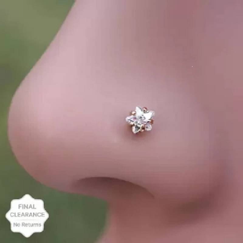 Renu Creation Very Beautiful GoldPlated 1 NUG White Nose Pin Weding Ring Fashion Gift Jewelry Gold-plated Plated Alloy, Brass, Metal Nose Stud Renu Creation Very Beautiful GoldPlated 1 NUG White Nose Pin Weding Ring Fashion Gift Jewelry Gold-plated Plated Alloy, Brass, Metal Nose Stud