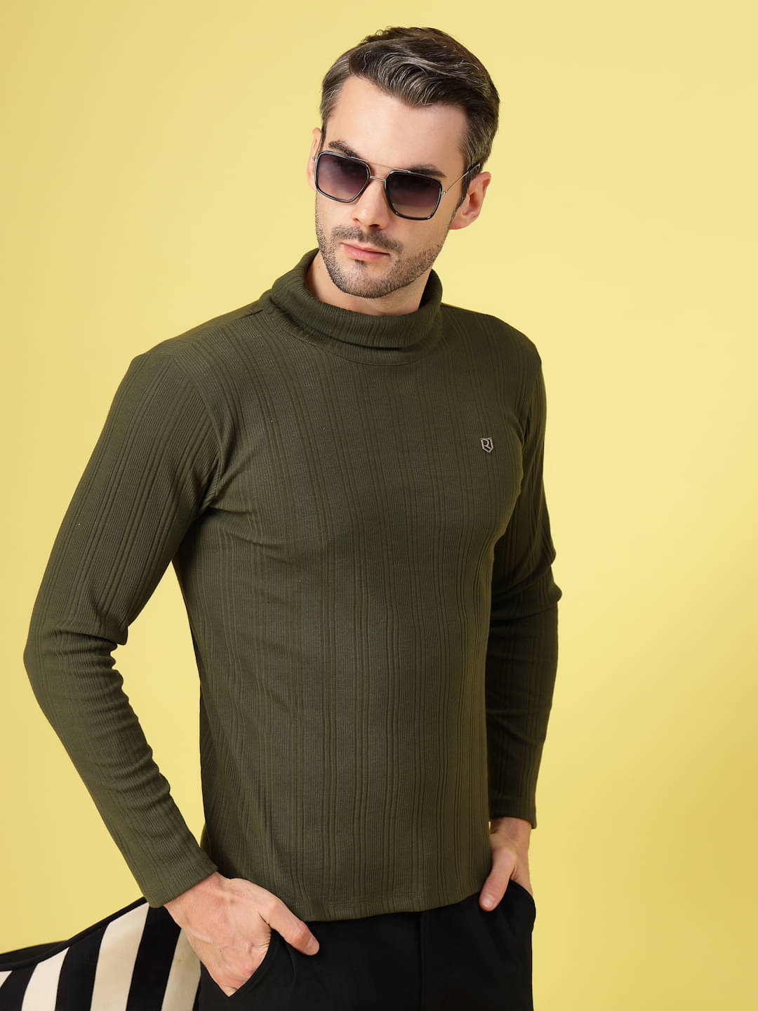 Rigo Pack of 1 Cotton Regular Fit Men's T-Shirt ( Olive ) Rigo Pack of 1 Cotton Regular Fit Men's T-Shirt ( Olive )