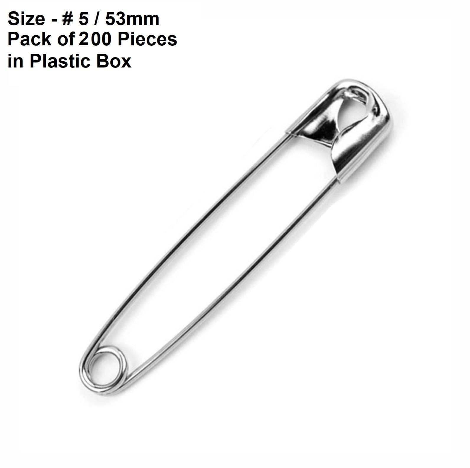     			Snapin Safety Pins - Made in Japan with Strong Nickel Plated Steel, Rust Resistant, Heavy Duty Variety Pack, Perfect for Clothes, Crafts, & Sewing, (240 Pins Size 5 in Plastic Box)- Pack of 240 Pieces