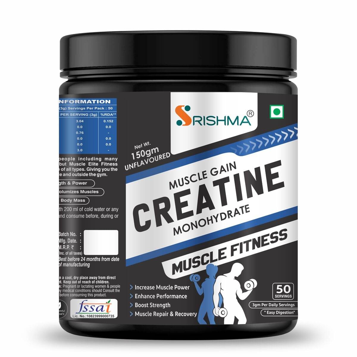 Srishma Creatine Powder for Increase Muscle 150 gm Srishma Creatine Powder for Increase Muscle 150 gm