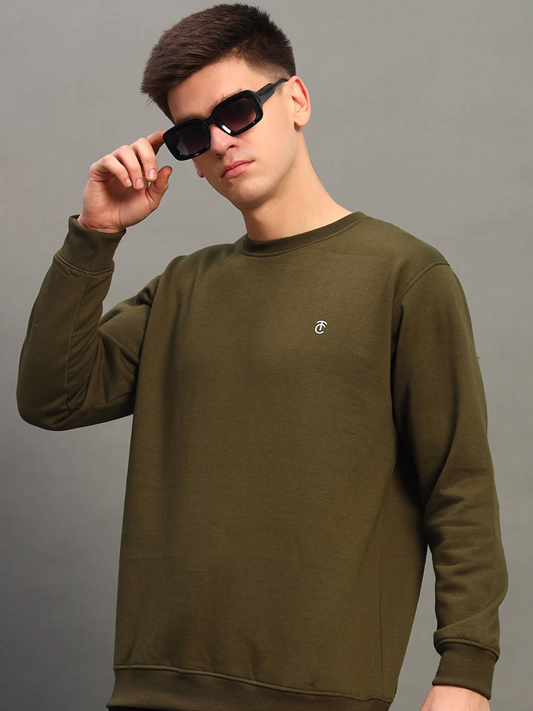 THE CASUALS Cotton Blend Round Neck Men's Sweatshirt - Sea Green ( Pack of 1 )     			THE CASUALS Cotton Blend Round Neck Men's Sweatshirt - Sea Green ( Pack of 1 )