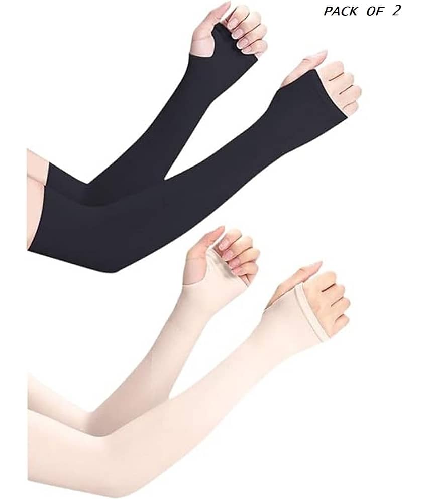 THRIFTKART Black,Skin color Women's UV Protection Gloves ( Pack of 2 ) - Dupattas & Shawls | Buy online on ZillyBuy