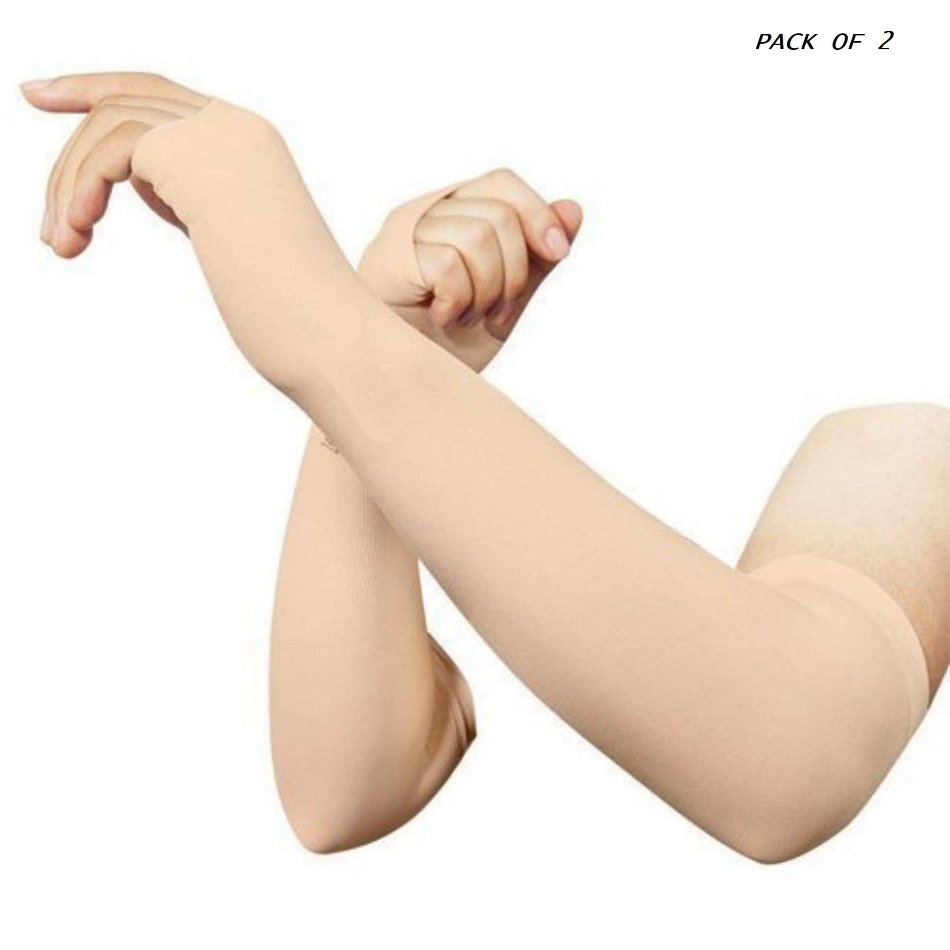 THRIFTKART Skin color Women's UV Protection Gloves ( Pack of 2 )     			THRIFTKART Skin color Women's UV Protection Gloves ( Pack of 2 )