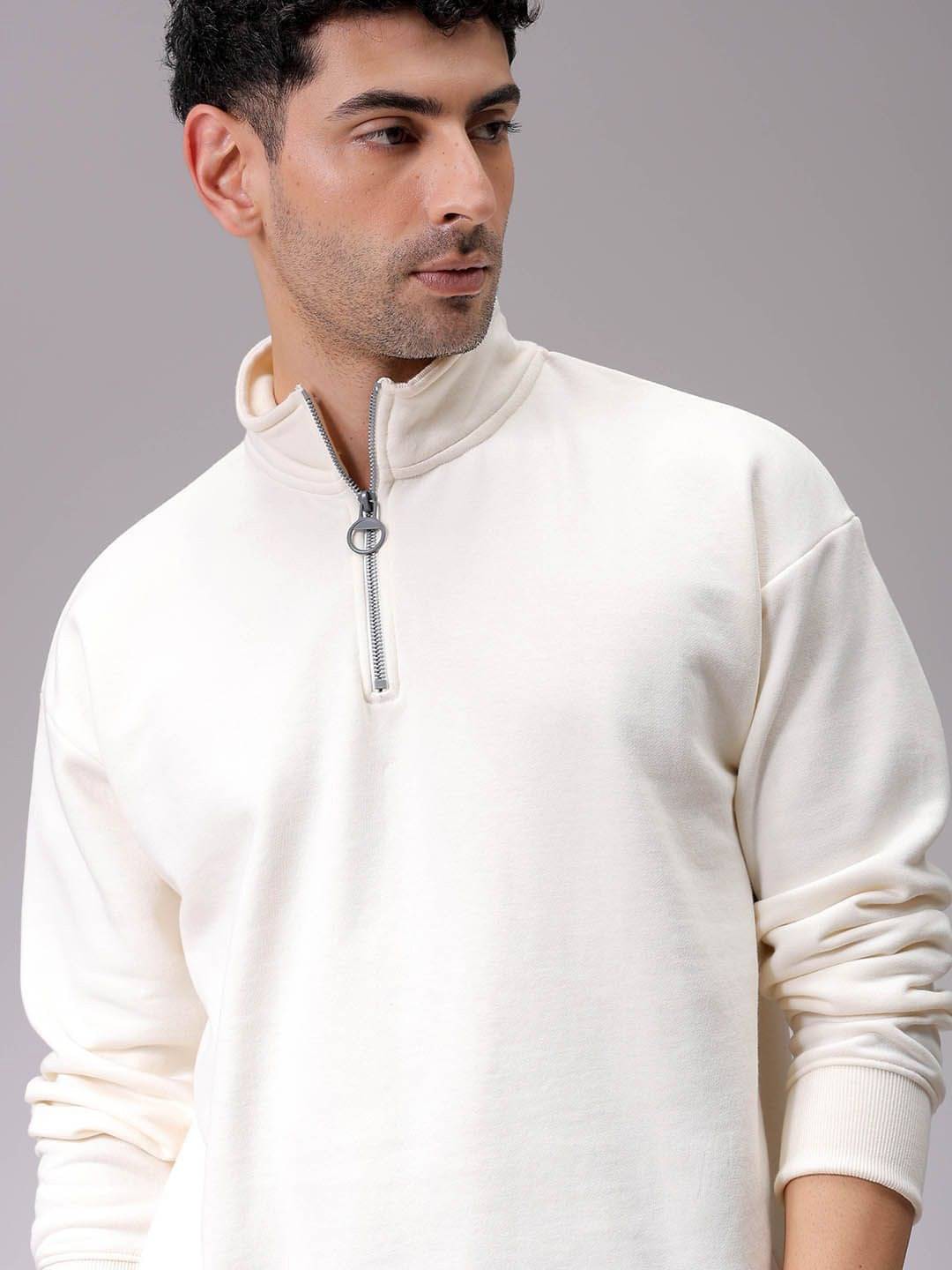 The Indian Garage Co. Polyester High Neck Men's Sweatshirt - Beige ( Pack of 1 ) The Indian Garage Co. Polyester High Neck Men's Sweatshirt - Beige ( Pack of 1 )