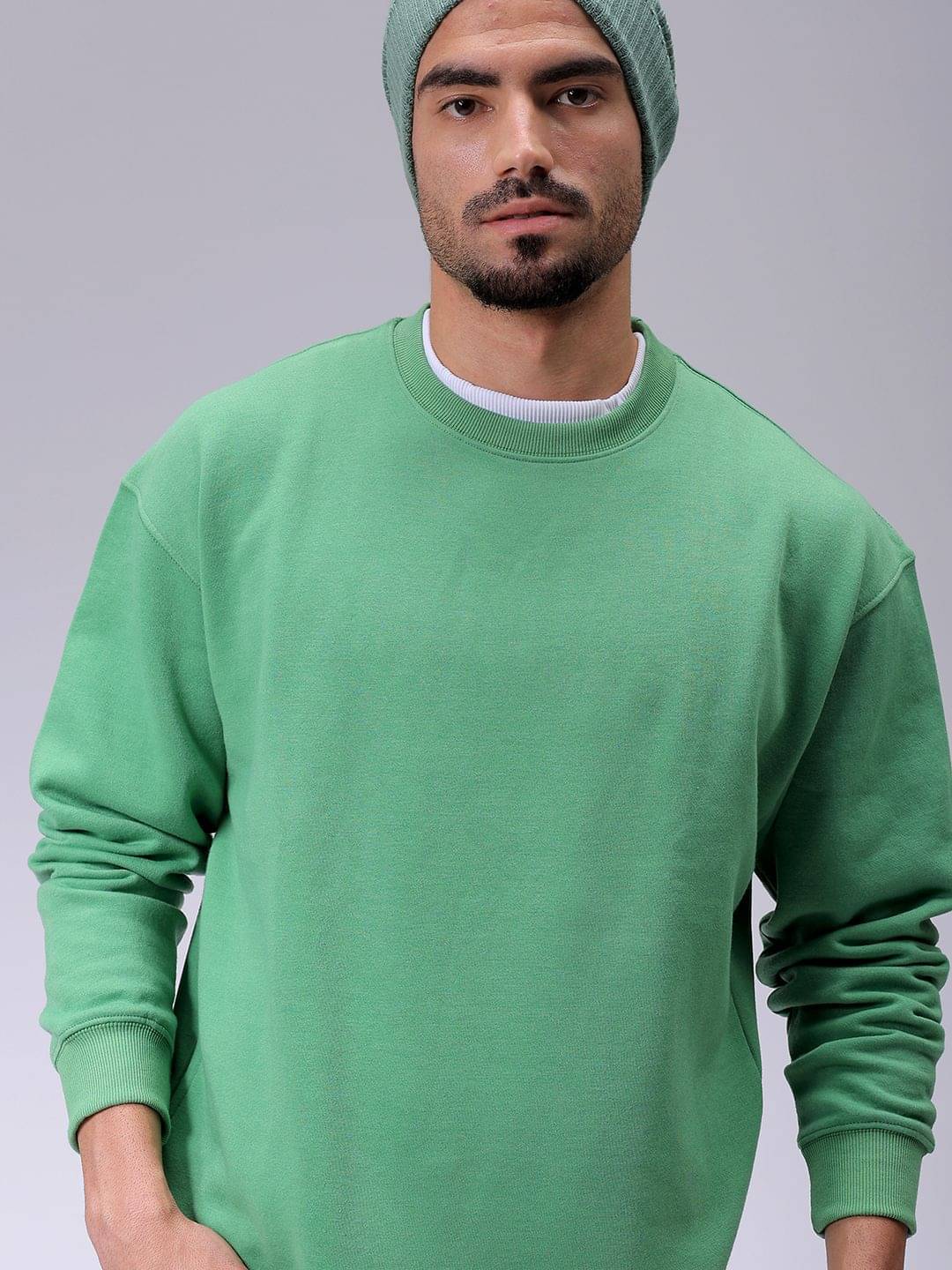     			The Indian Garage Co. Polyester Round Neck Men's Sweatshirt - Green ( Pack of 1 )