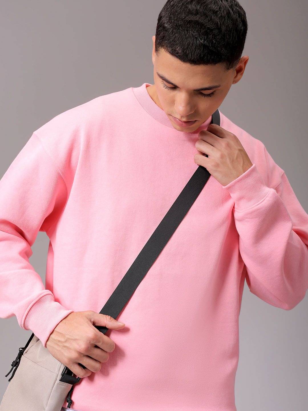 The Indian Garage Co. Polyester Round Neck Men's Sweatshirt - Pink ( Pack of 1 ) The Indian Garage Co. Polyester Round Neck Men's Sweatshirt - Pink ( Pack of 1 )