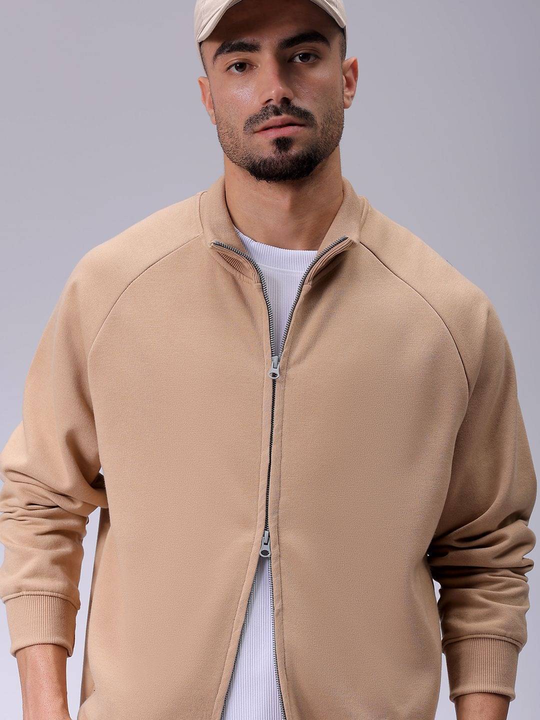     			The Indian Garage Co. Polyester High Neck Men's Sweatshirt - Tan ( Pack of 1 )