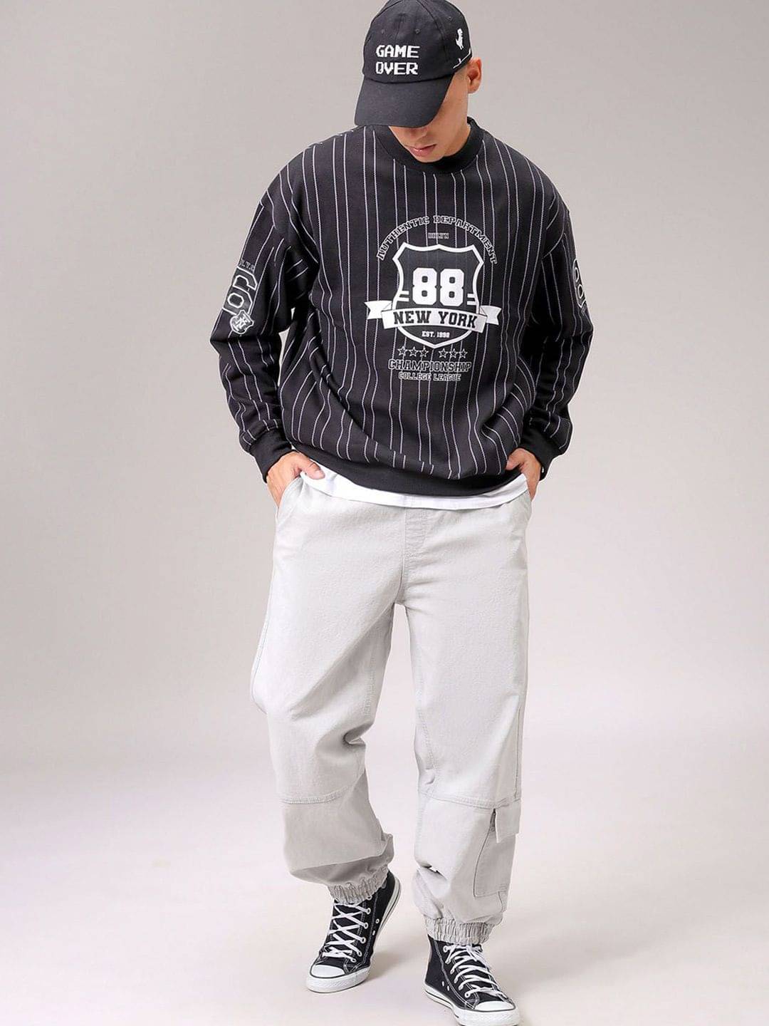    			The Indian Garage Co. Polyester Round Neck Men's Sweatshirt - Black ( Pack of 1 )