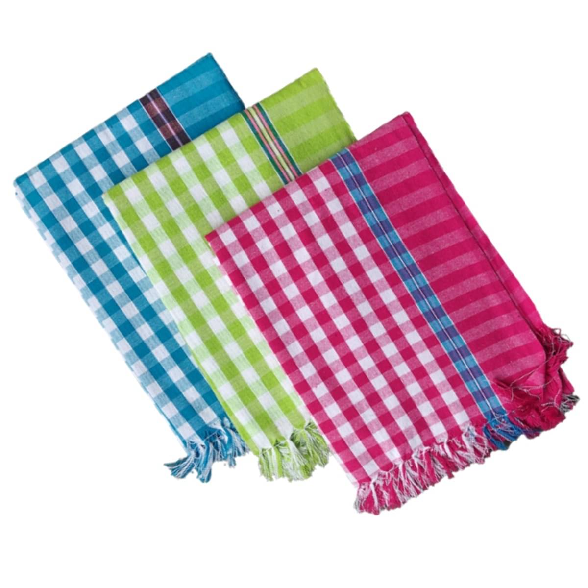     			VUNNAVA Pack of 3 Cotton Above 600 -GSM Bath Towel ( Multicolor )