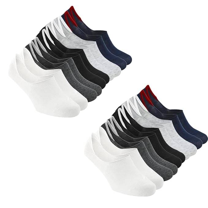 XJARVIS Pack of 10 Men's Cotton Blend No Show Socks ( Multicolor )     			XJARVIS Pack of 10 Men's Cotton Blend No Show Socks ( Multicolor )