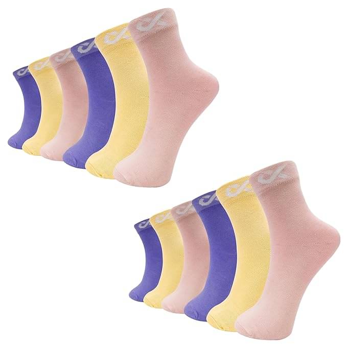XJARVIS Pack of 12 Men's Cotton Blend Ankle Length Socks ( Multicolor ) XJARVIS Pack of 12 Men's Cotton Blend Ankle Length Socks ( Multicolor )