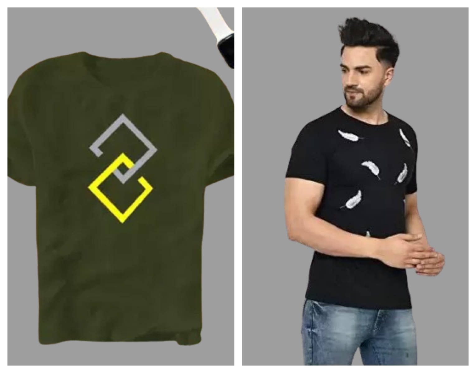 attitude start of fashion Pack of 2 Polyester Regular Fit Men's T-Shirt ( Black )     			attitude start of fashion Pack of 2 Polyester Regular Fit Men's T-Shirt ( Black )