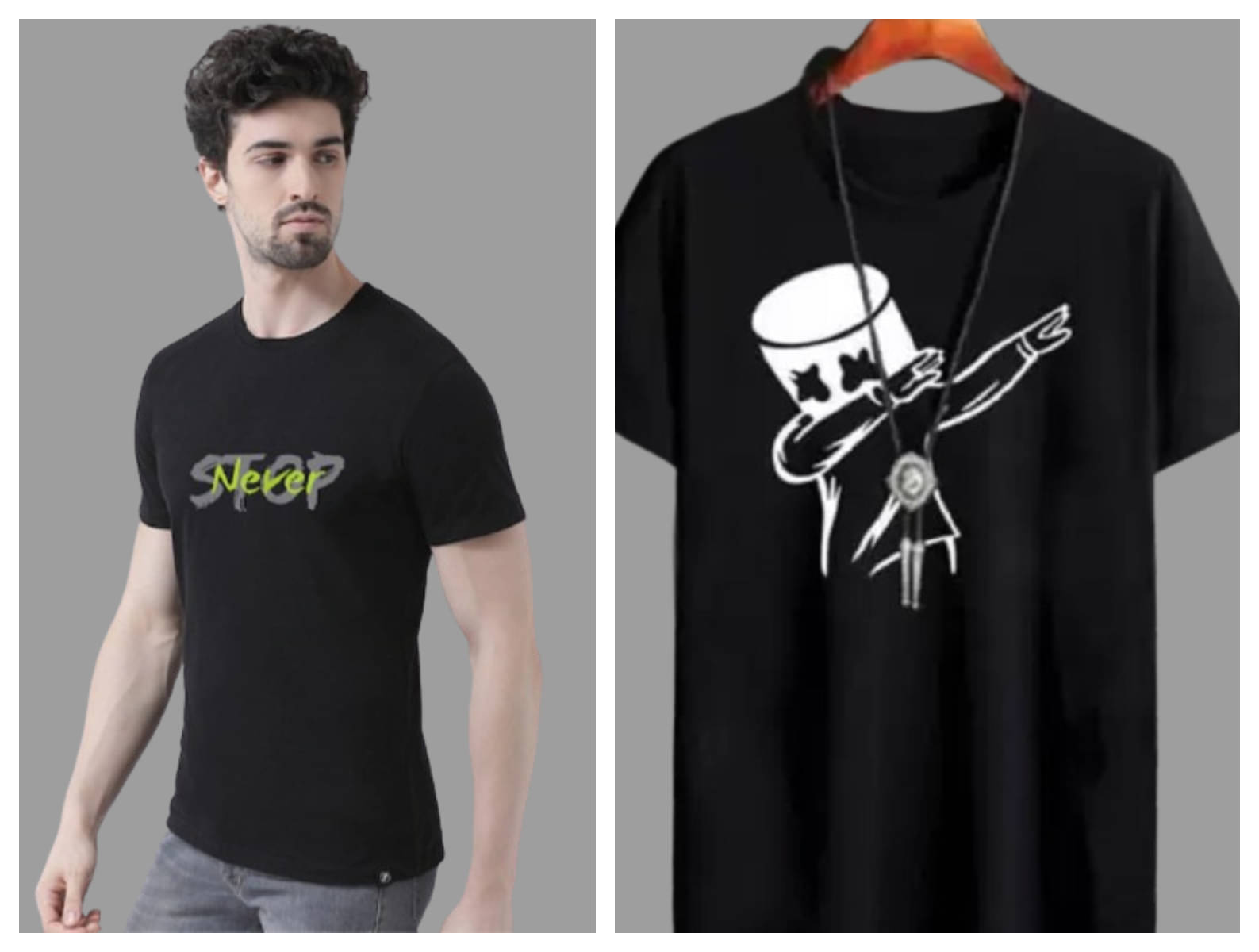     			attitude start of fashion Pack of 2 Polyester Regular Fit Men's T-Shirt ( Black )