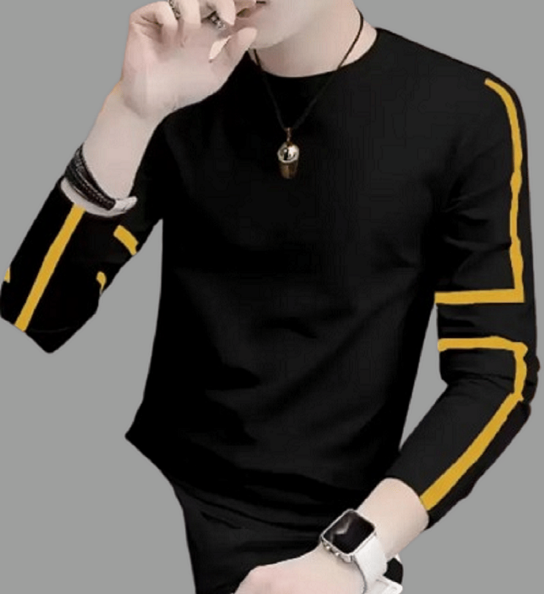 attitude start of fashion Pack of 1 Polyester Regular Fit Men's T-Shirt ( Black )