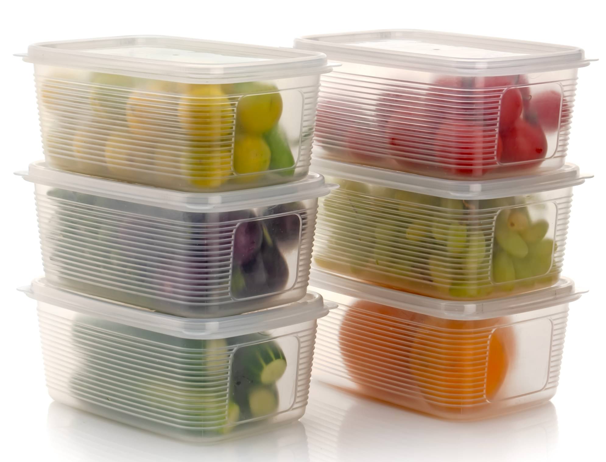 2Mech Fridge container Plastic White Multi-Purpose Container ( Set of 6 ) 2Mech Fridge container Plastic White Multi-Purpose Container ( Set of 6 )
