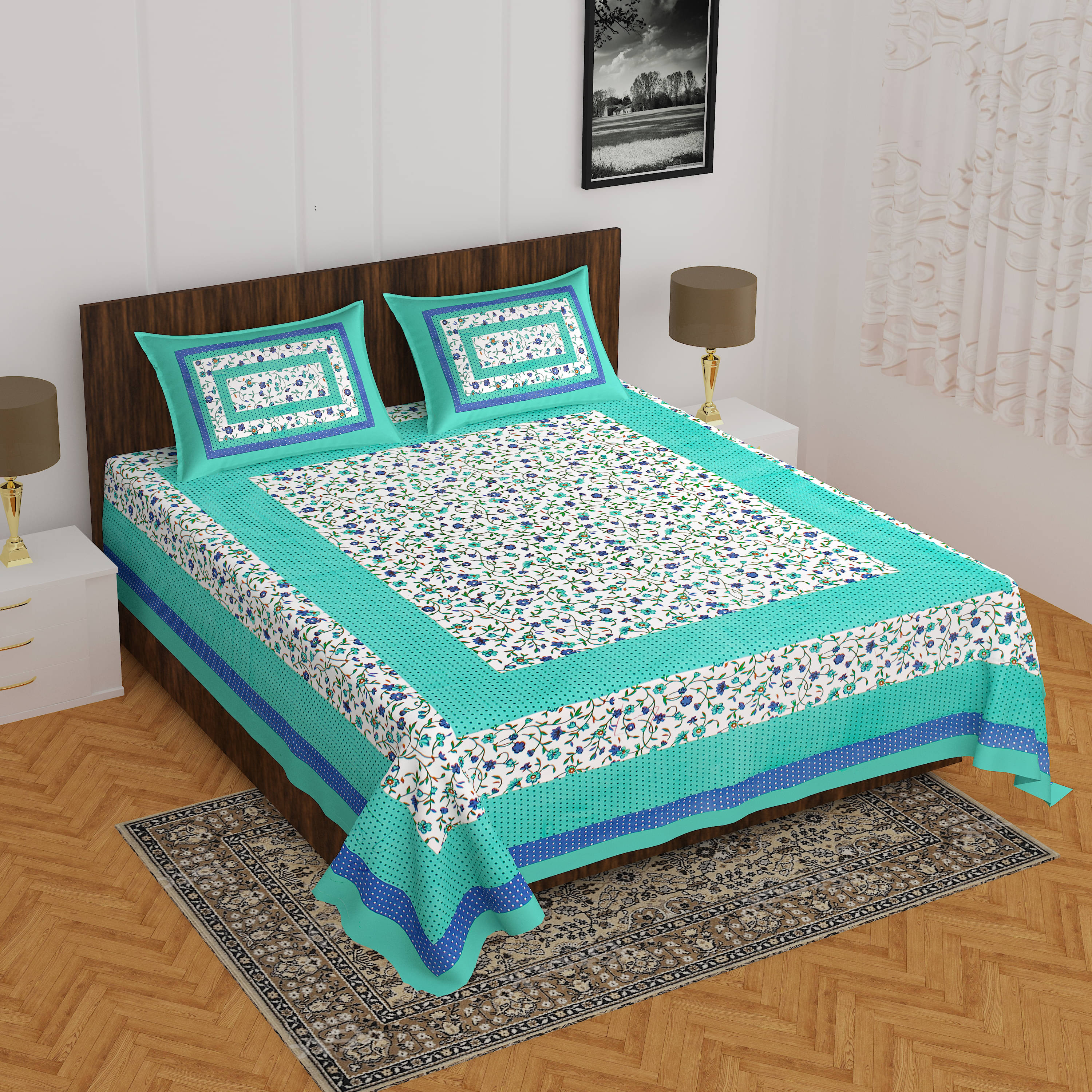 ABHACLOTHO Cotton 1 Double Bedsheet with 2 Pillow Covers ( Multicolor ) ABHACLOTHO Cotton 1 Double Bedsheet with 2 Pillow Covers ( Multicolor )
