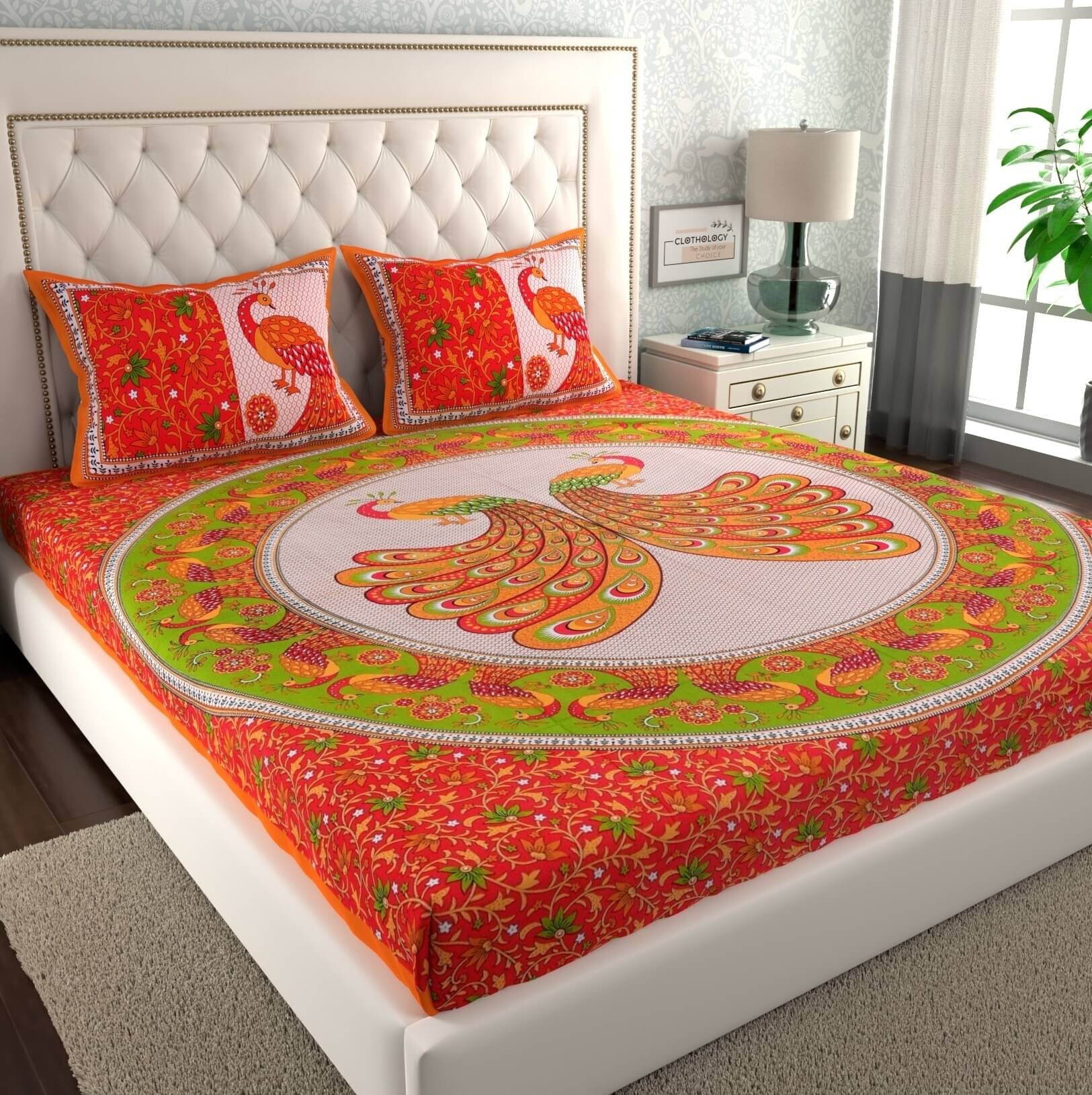 ABHACLOTHO Cotton 1 Double Bedsheet with 2 Pillow Covers ( Multicolor ) ABHACLOTHO Cotton 1 Double Bedsheet with 2 Pillow Covers ( Multicolor )