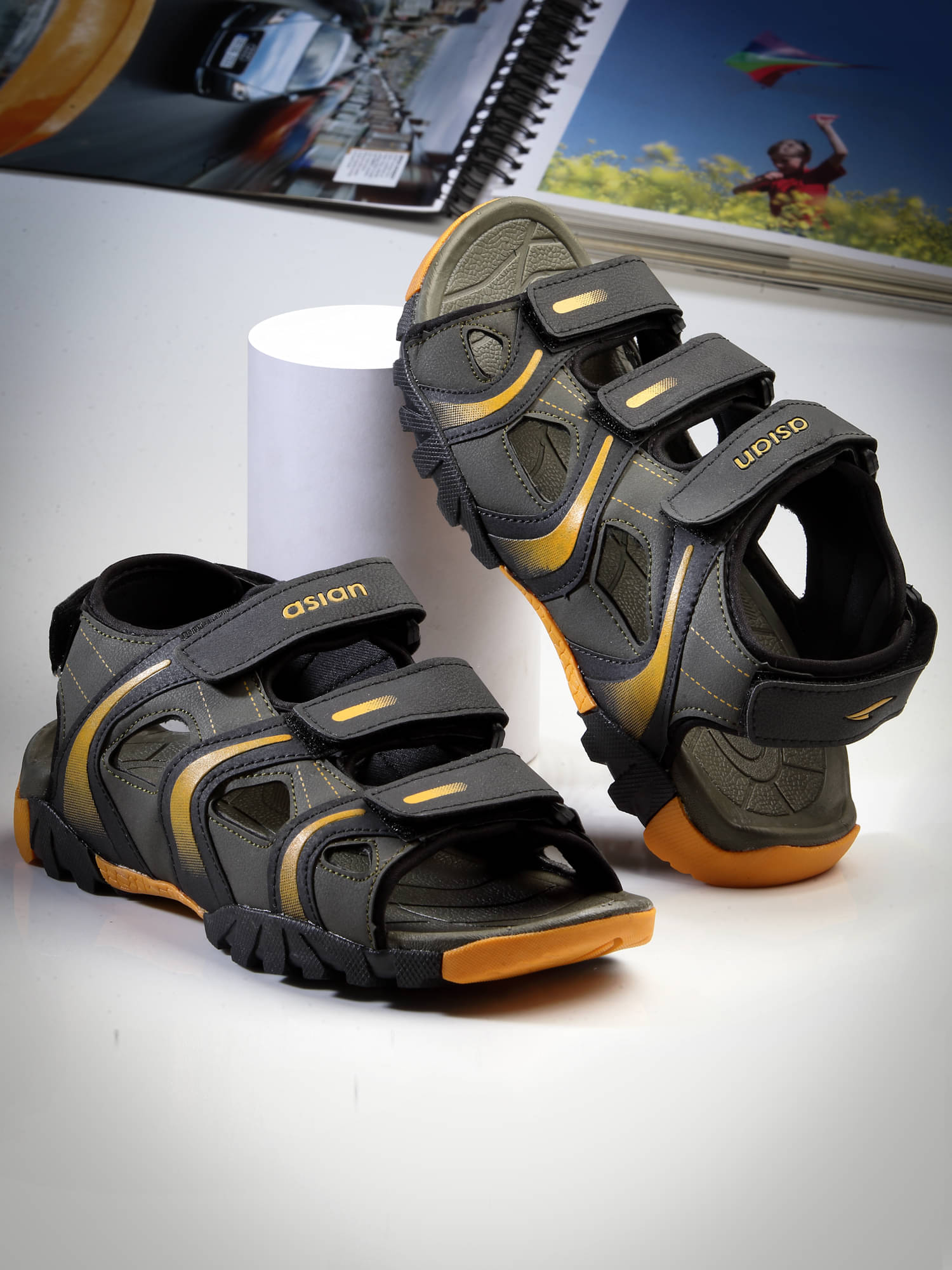     			ASIAN - Mustard Men's Sandals