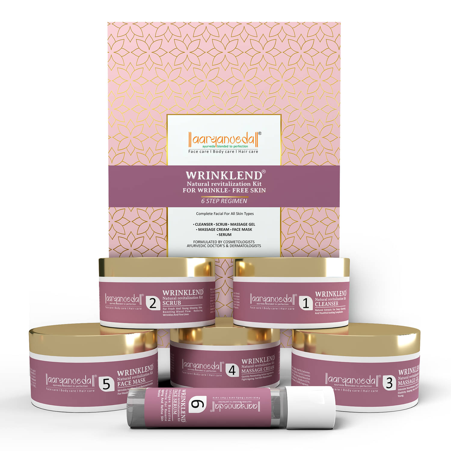 Aaryanveda Wrinklend Facial Kit , Anti-Aging Treatment Firmer, Smoother, Brighter Glowing Skin 260g Aaryanveda Wrinklend Facial Kit , Anti-Aging Treatment Firmer, Smoother, Brighter Glowing Skin 260g