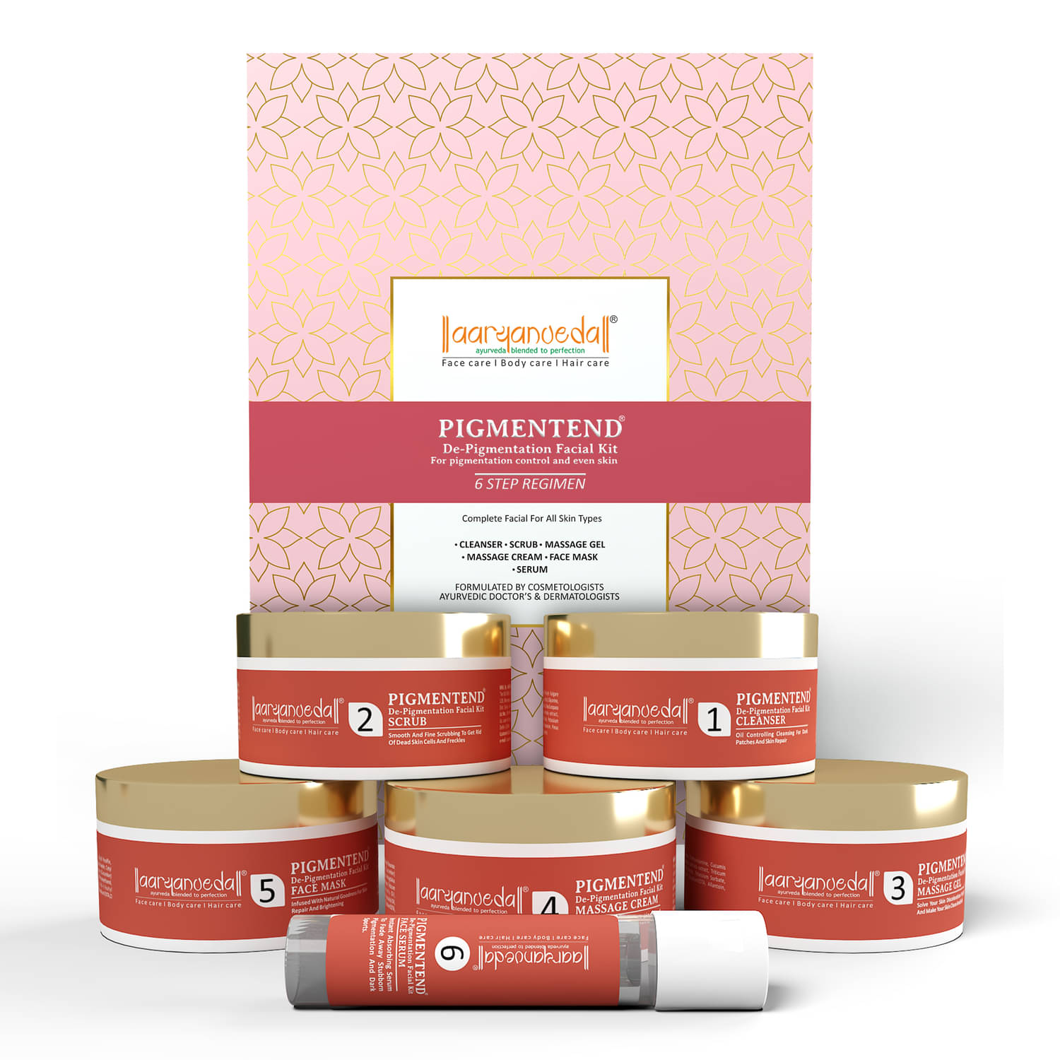 Aaryanveda De-Pigmentation Facial Kit,Reduces Dark Spots & Evens Skin Tone for Radiant Glow, 260 g Aaryanveda De-Pigmentation Facial Kit,Reduces Dark Spots & Evens Skin Tone for Radiant Glow, 260 g