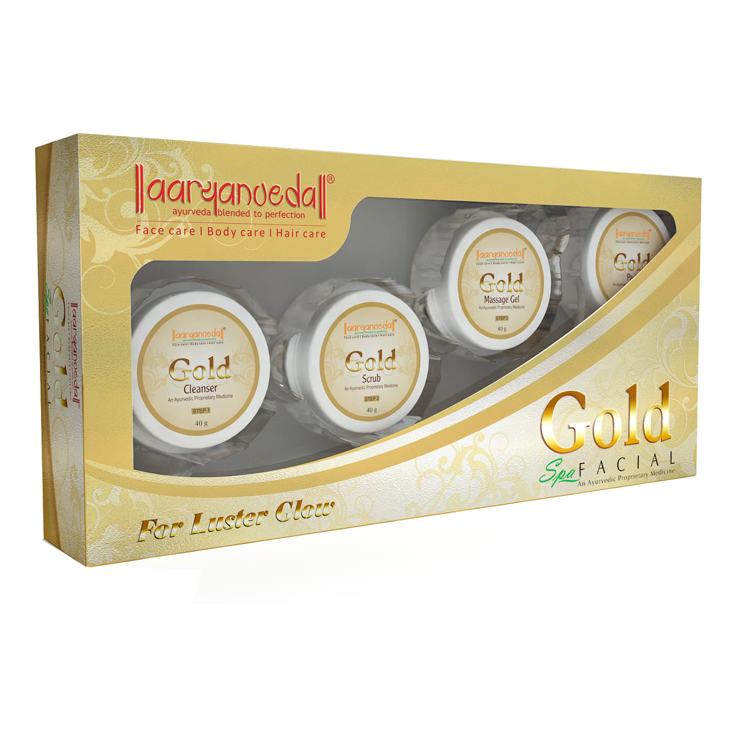     			Aaryanveda Gold Facial Kit , Skin Brightening & Anti-Aging Treatment for Radiant, Youthful Skin 210g