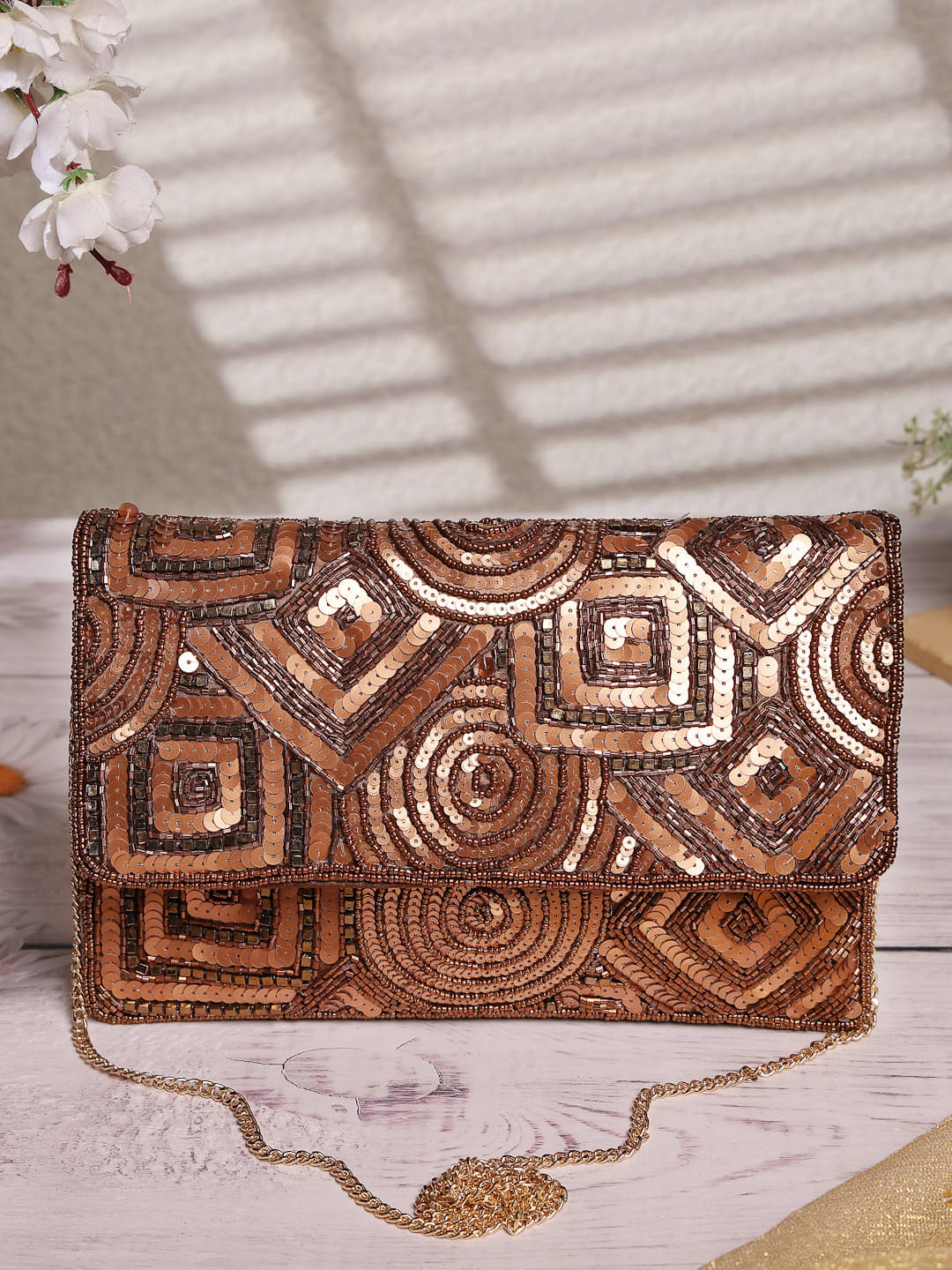     			Anekaant Sling Bag Fabric Set of 1 ( Bronze )