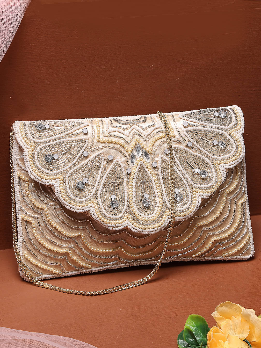     			Anekaant Sling Bag Fabric Set of 1 ( Cream )