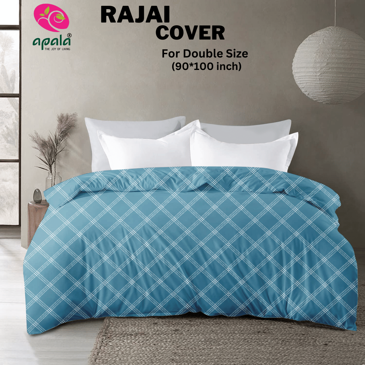     			Apala King Cotton Blue Geometrical Duvet Cover