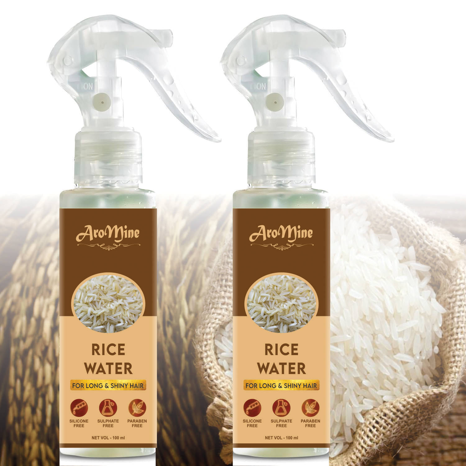     			Aromine Rice Water Hair Spray For Hair Growth, Hair Shine, Anti Dandruff Hair Sprays 200 mL Pack of 2