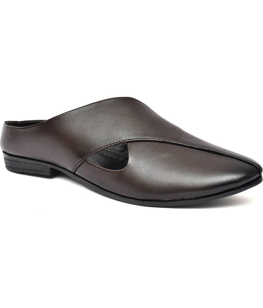 Biggie Brown Men's Mule - Ethnic Shoes | Buy online on ZillyBuy
