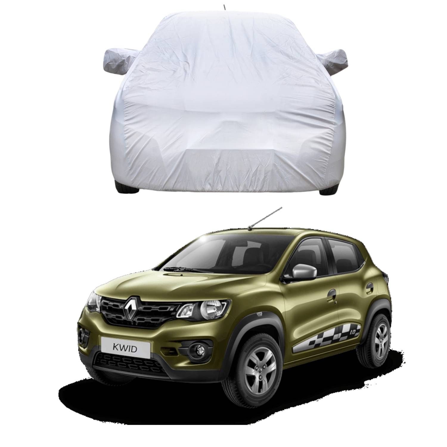     			CARNEST Car Body Cover for Renault Kwid With Mirror Pocket ( Pack of 1 ) , Silver