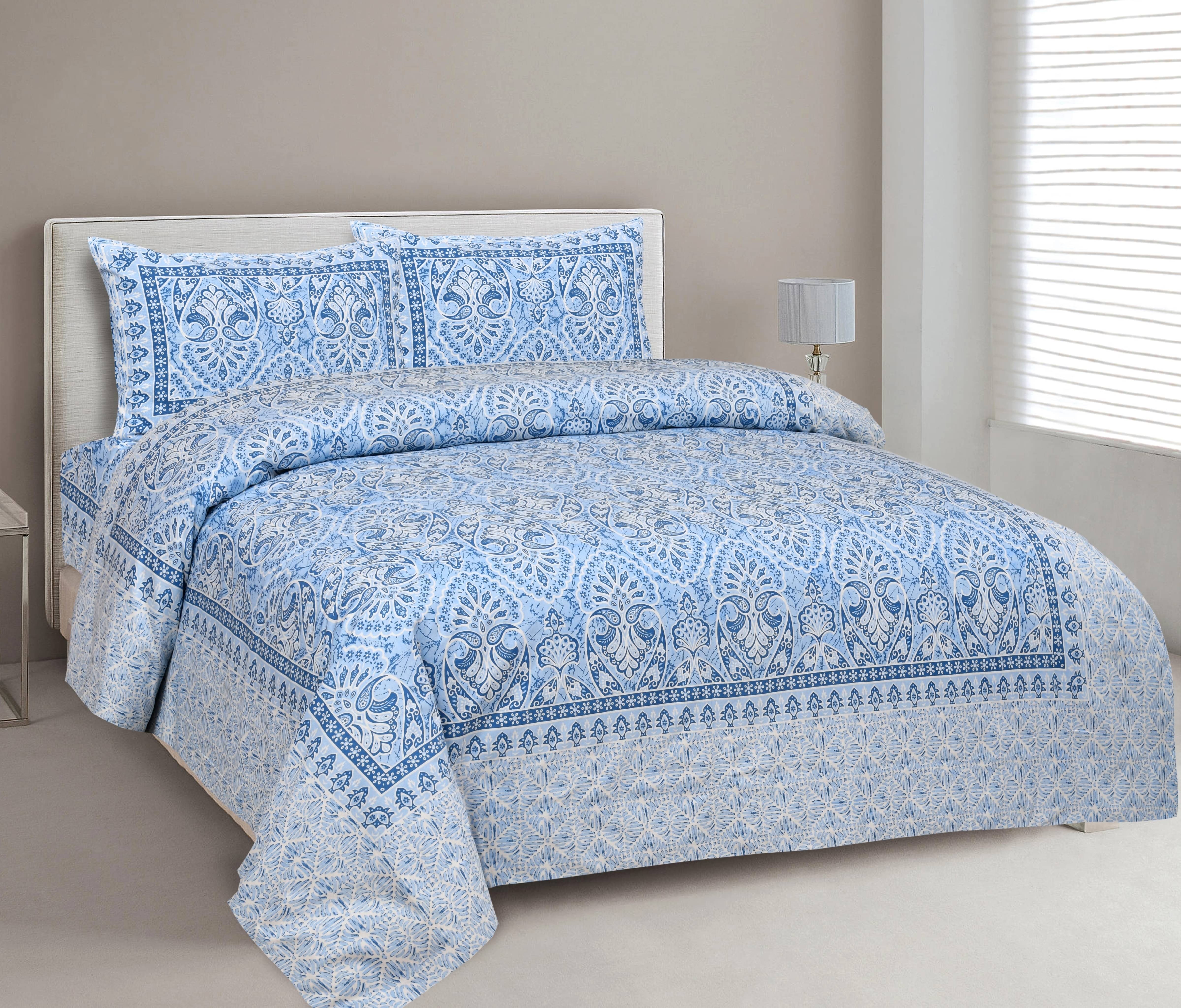     			CLOTHORO Cotton 1 Double King Bedsheet with 2 Pillow Covers ( Grey )