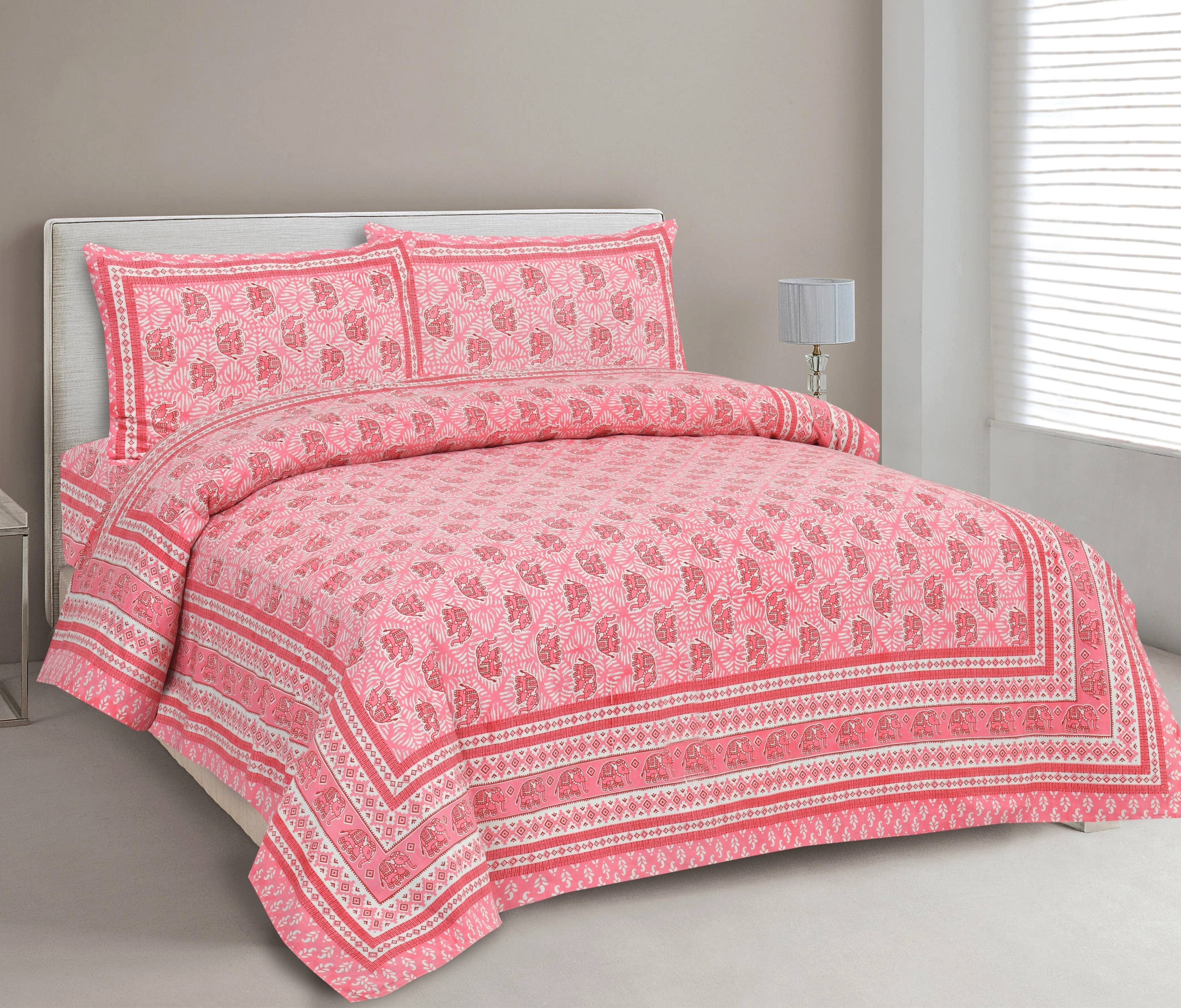     			CLOTHORO Cotton 1 Double King Bedsheet with 2 Pillow Covers ( Maroon )