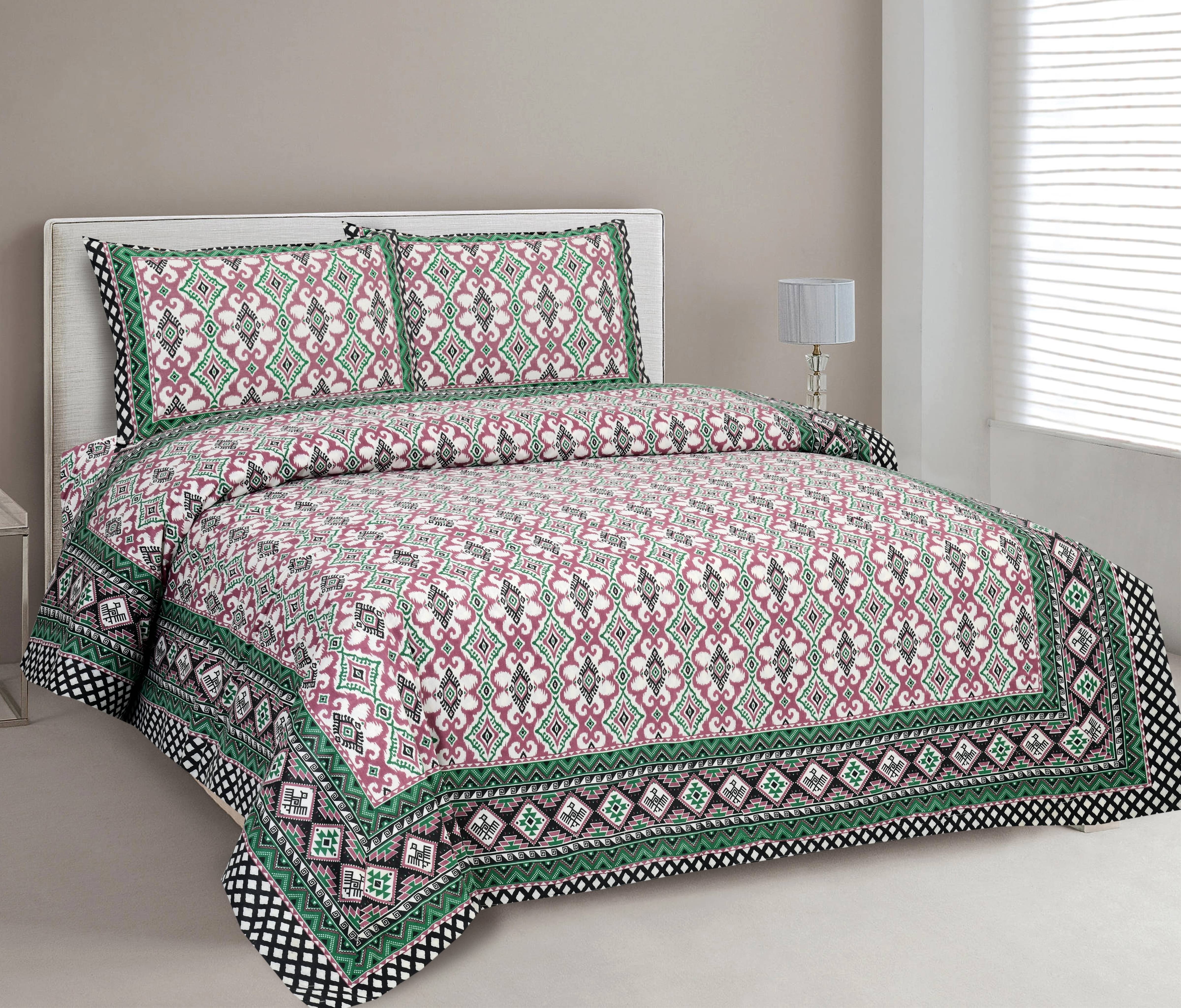 CLOTHORO Cotton 1 Double King Bedsheet with 2 Pillow Covers ( Multicolor )     			CLOTHORO Cotton 1 Double King Bedsheet with 2 Pillow Covers ( Multicolor )