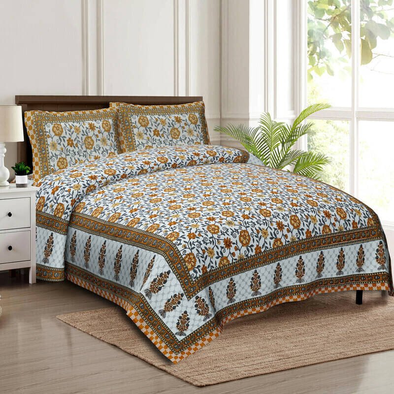 CLOTHORO Cotton 1 Double King Bedsheet with 2 Pillow Covers ( Multicolor ) CLOTHORO Cotton 1 Double King Bedsheet with 2 Pillow Covers ( Multicolor )
