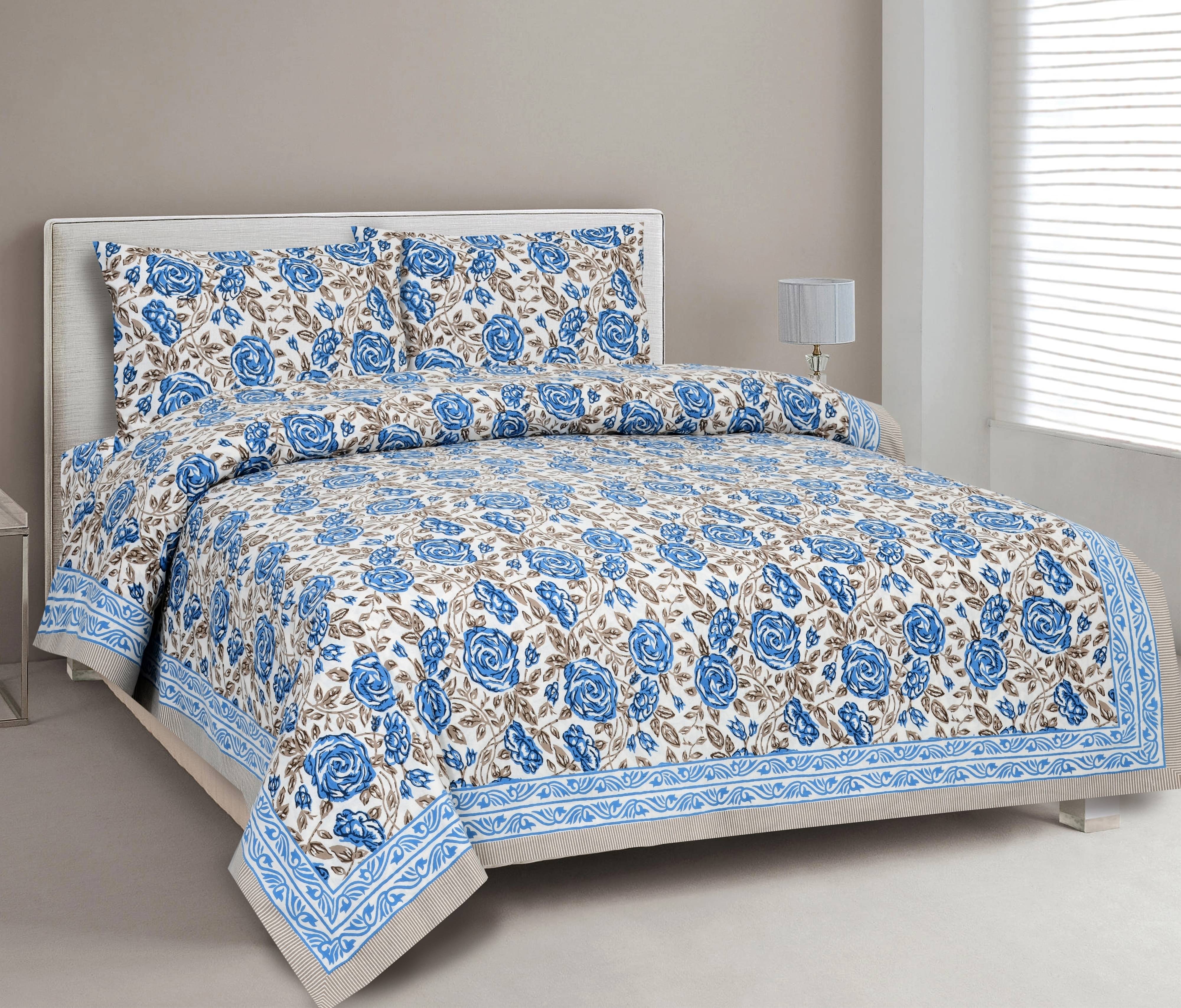     			CLOTHORO Cotton 1 Double King Bedsheet with 2 Pillow Covers ( Multicolor )