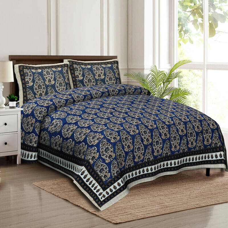     			CLOTHORO Cotton 1 Double King Bedsheet with 2 Pillow Covers ( Multicolor )