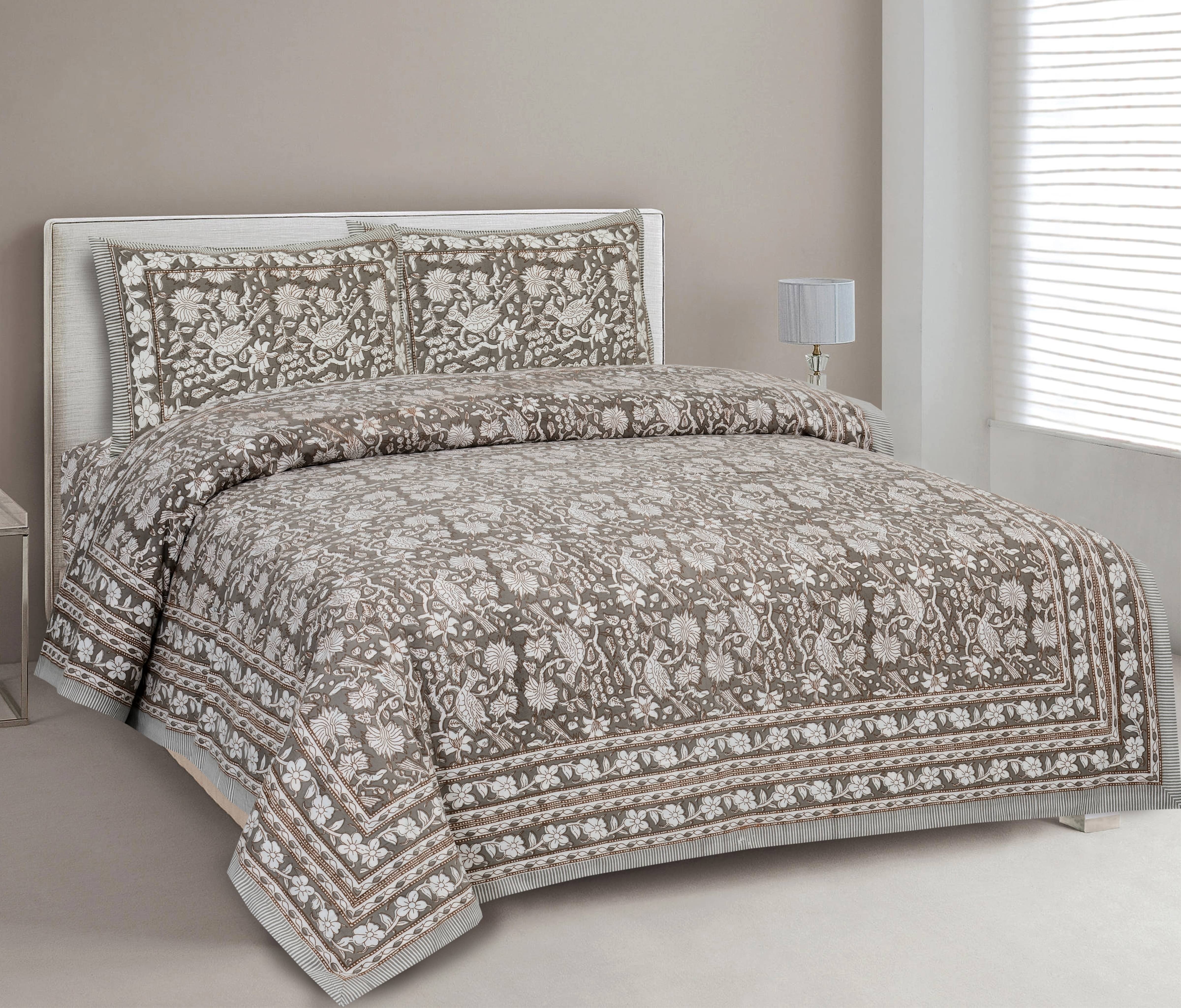     			CLOTHORO Cotton 1 Double King Bedsheet with 2 Pillow Covers ( Multicolor )