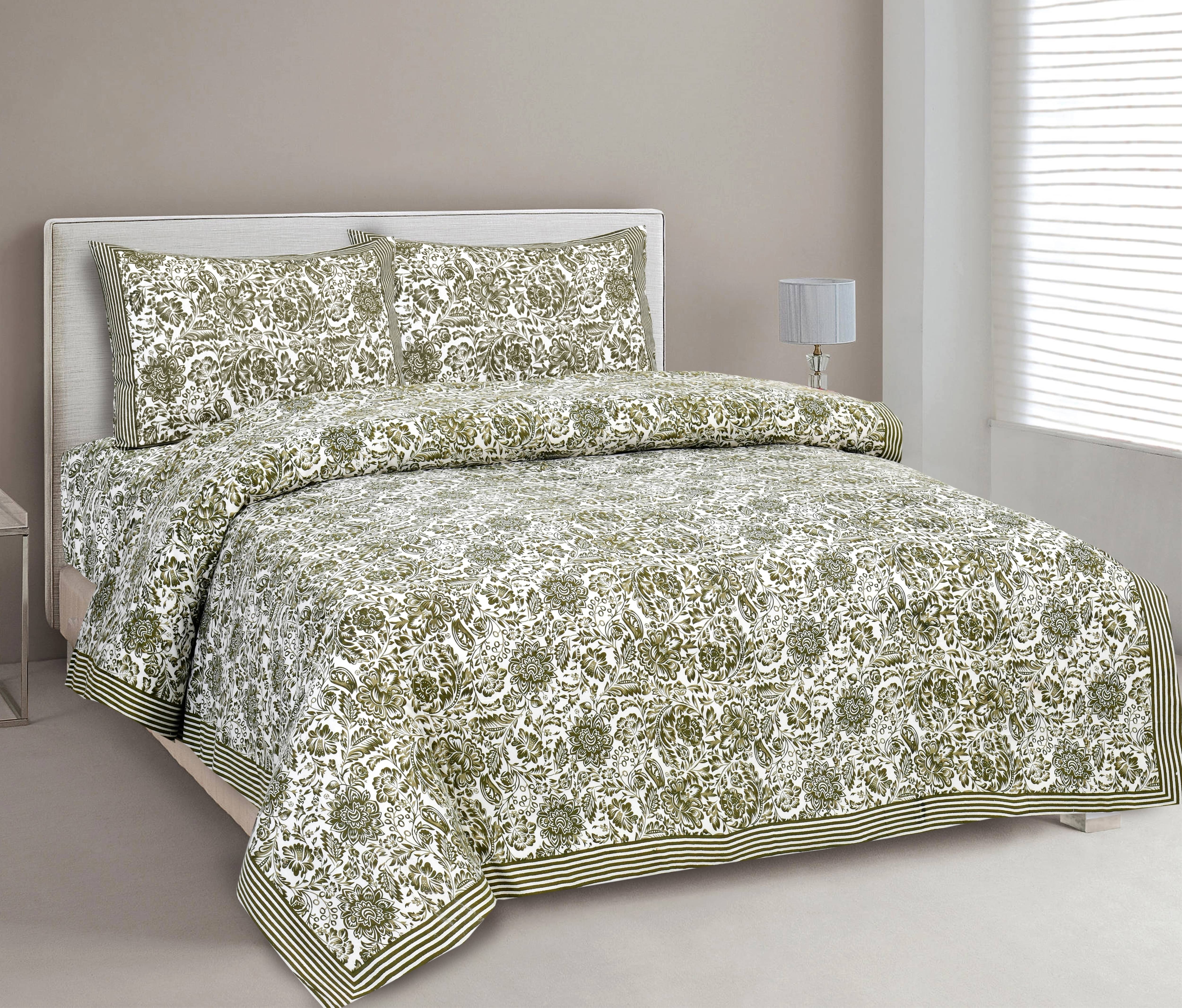 CLOTHORO Cotton 1 Double King Bedsheet with 2 Pillow Covers ( Multicolor ) CLOTHORO Cotton 1 Double King Bedsheet with 2 Pillow Covers ( Multicolor )