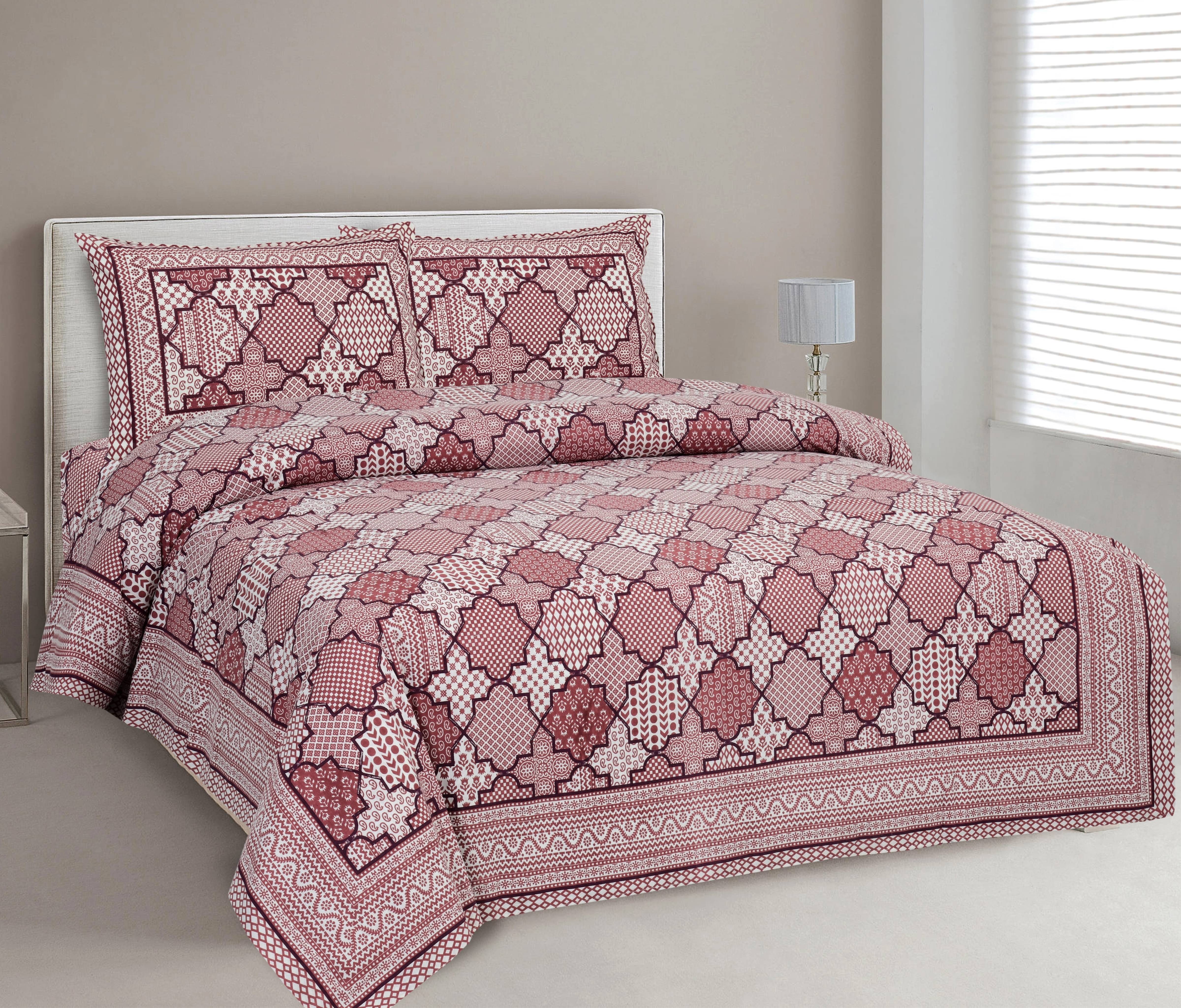     			CLOTHORO Cotton 1 Double King Bedsheet with 2 Pillow Covers ( Multicolor )