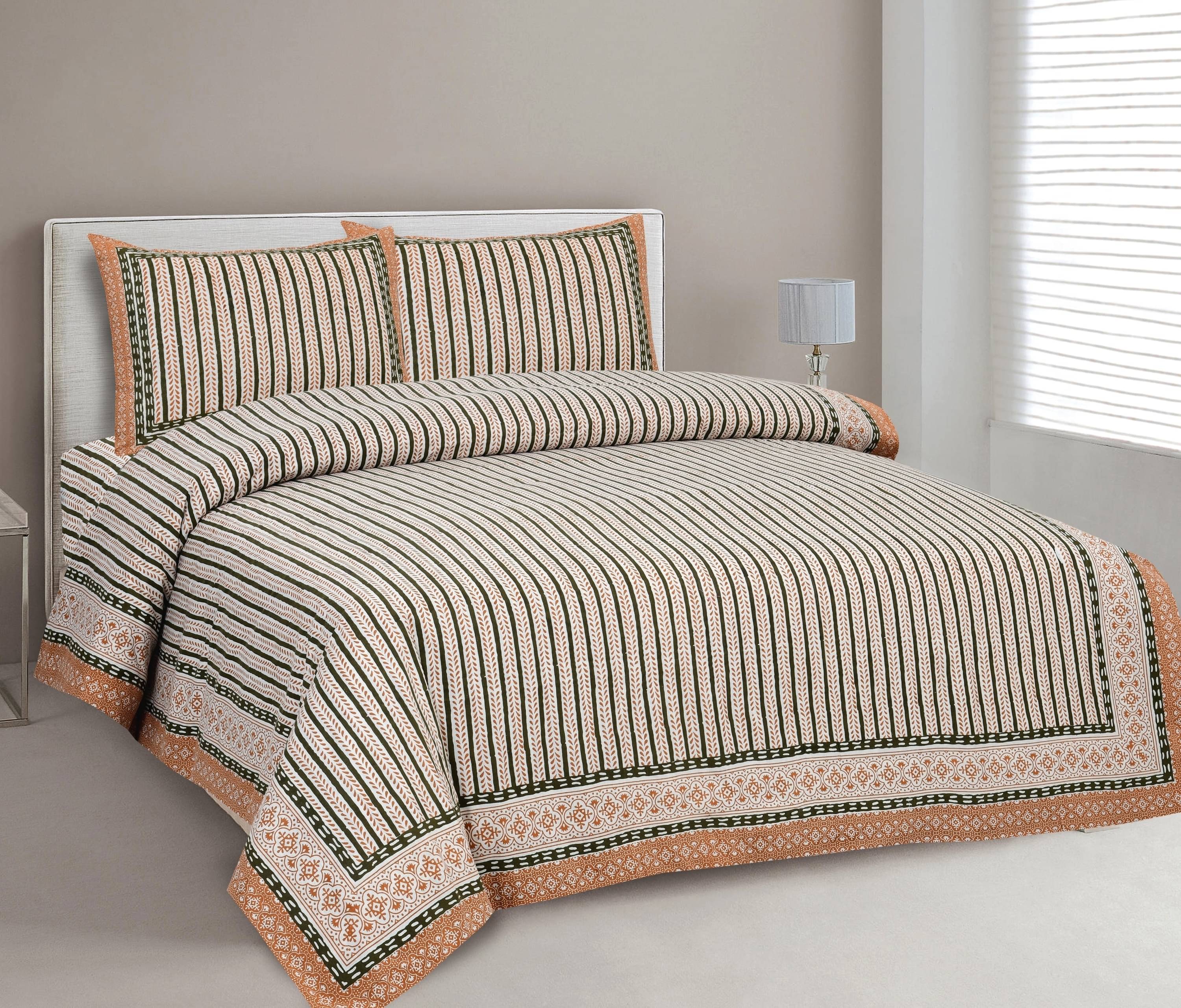     			CLOTHORO Cotton 1 Double King Bedsheet with 2 Pillow Covers ( Multicolor )