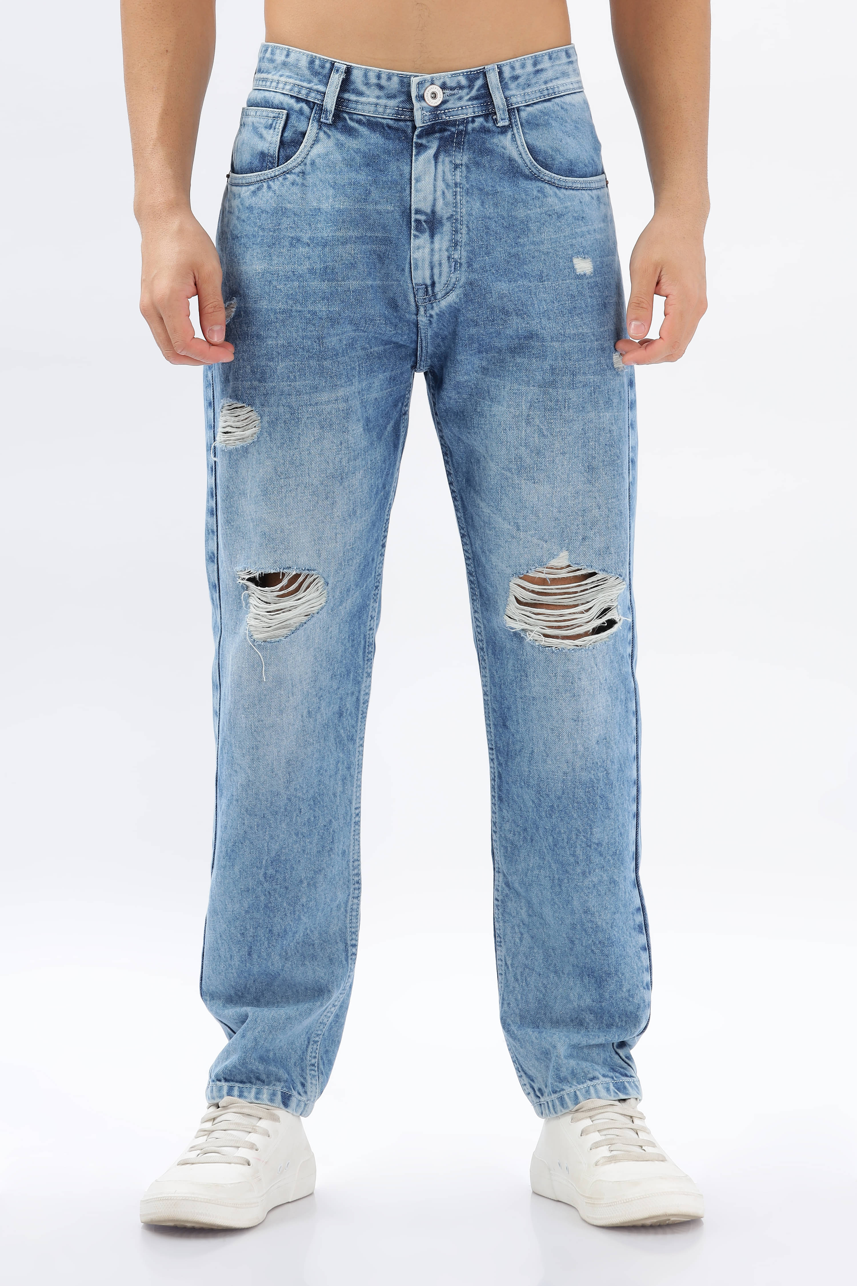     			COLOR HUNT Regular Fit Distressed Men's Jeans - Blue ( Pack of 1 )