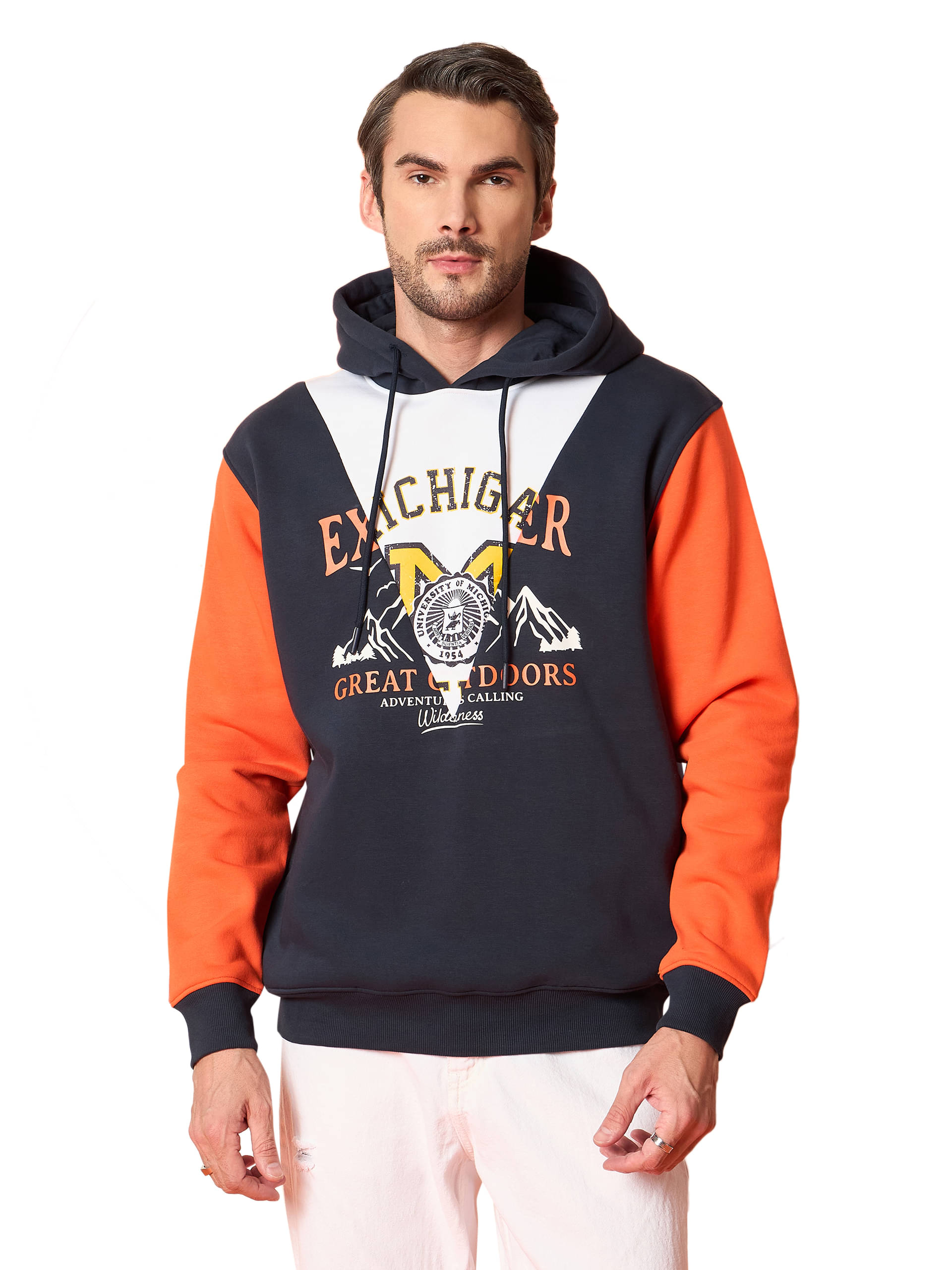     			Club York Fleece Hooded Men's Sweatshirt - Navy Blue ( Pack of 1 )