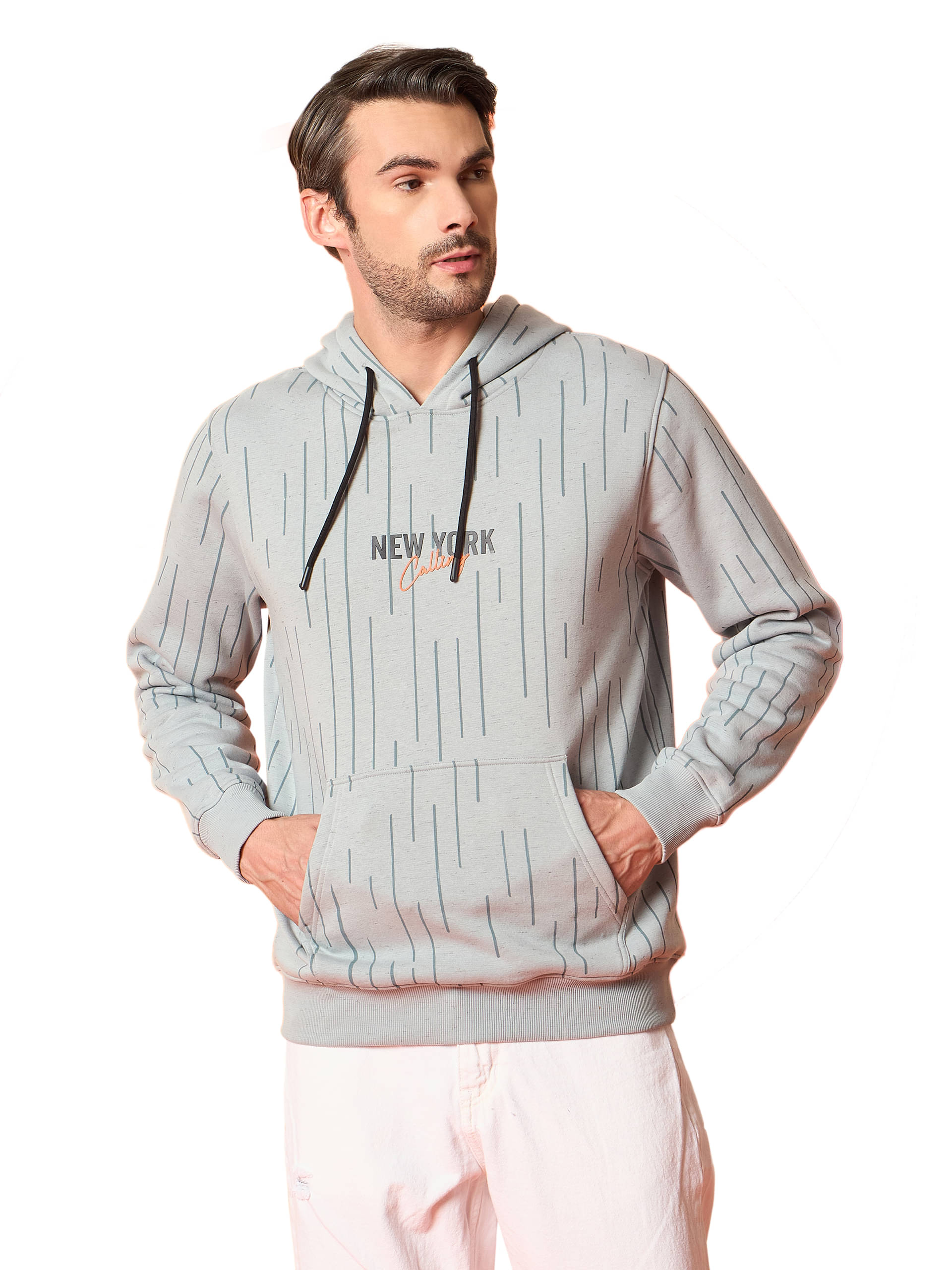     			Club York Fleece Hooded Men's Sweatshirt - Grey ( Pack of 1 )