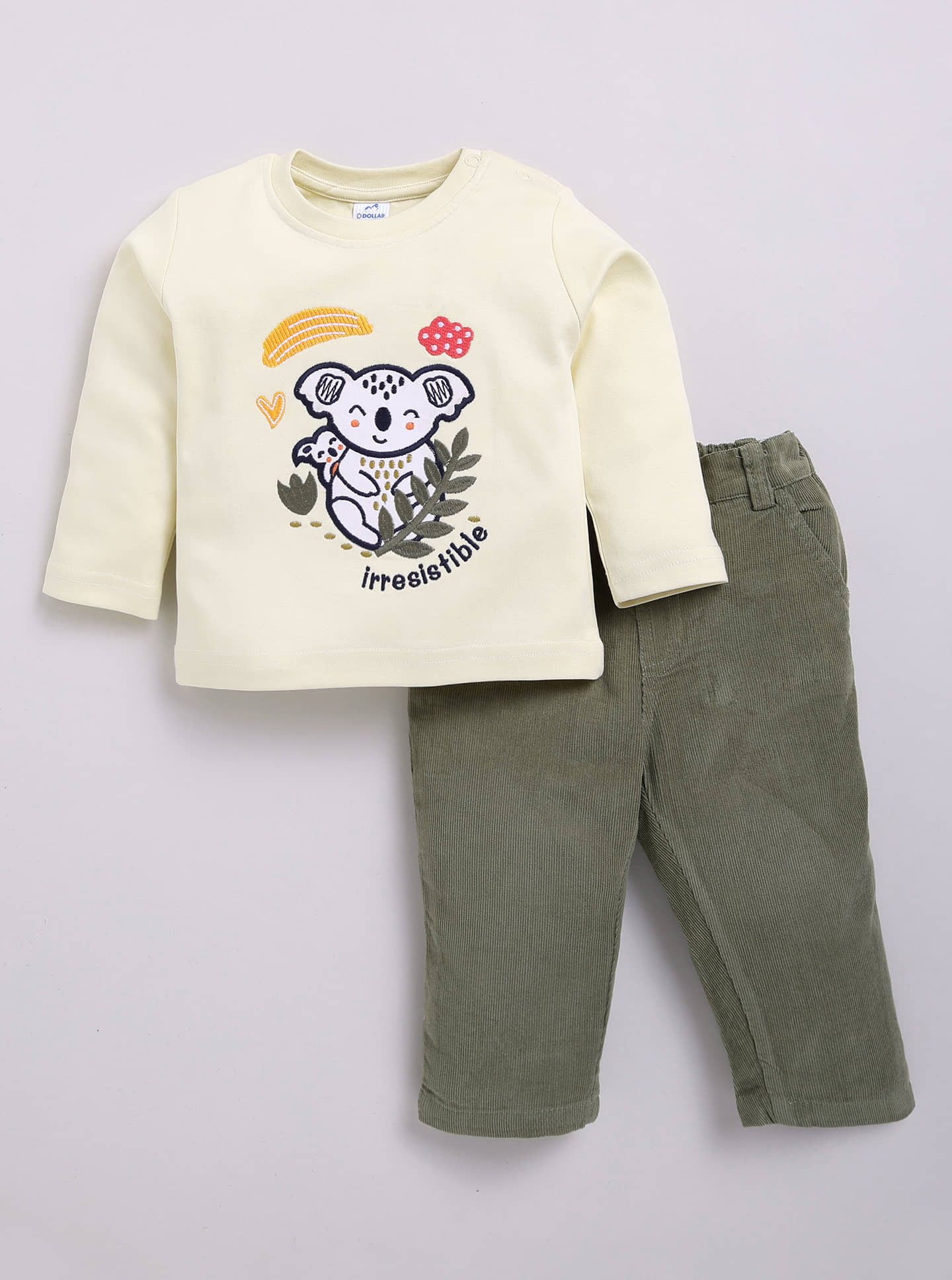 Dollar Pack of 1 Baby Boys Cotton Blend T-Shirt & Pants Set ( Beige )